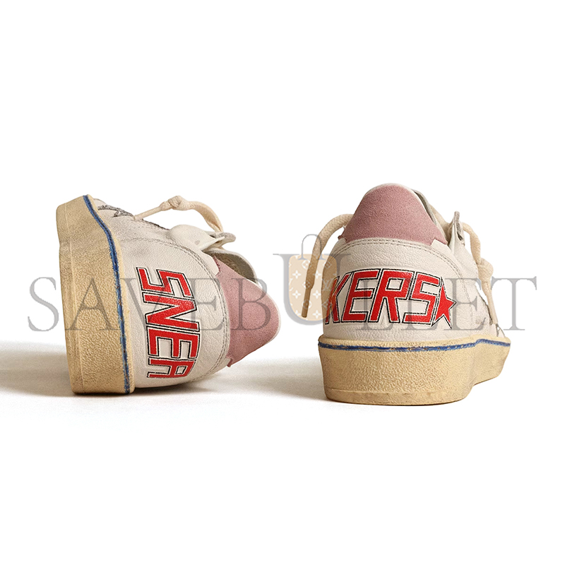 GOLDEN GOOSE BALL STAR WITH GLITTER STAR AND PINK SUEDE HEEL TAB GWF00117