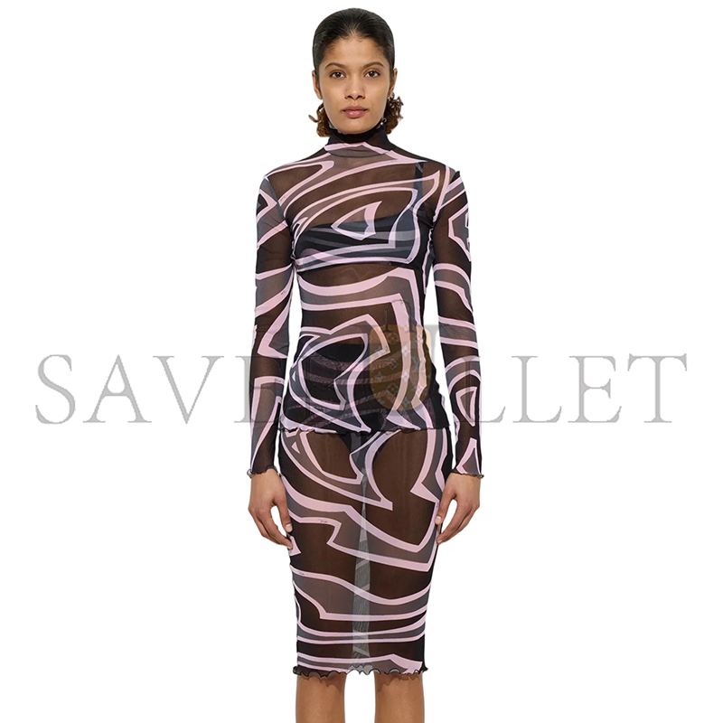 PUCCI LABIRINTO PRINT MIDI SKIRT IN TULLE 5UJV105U749047