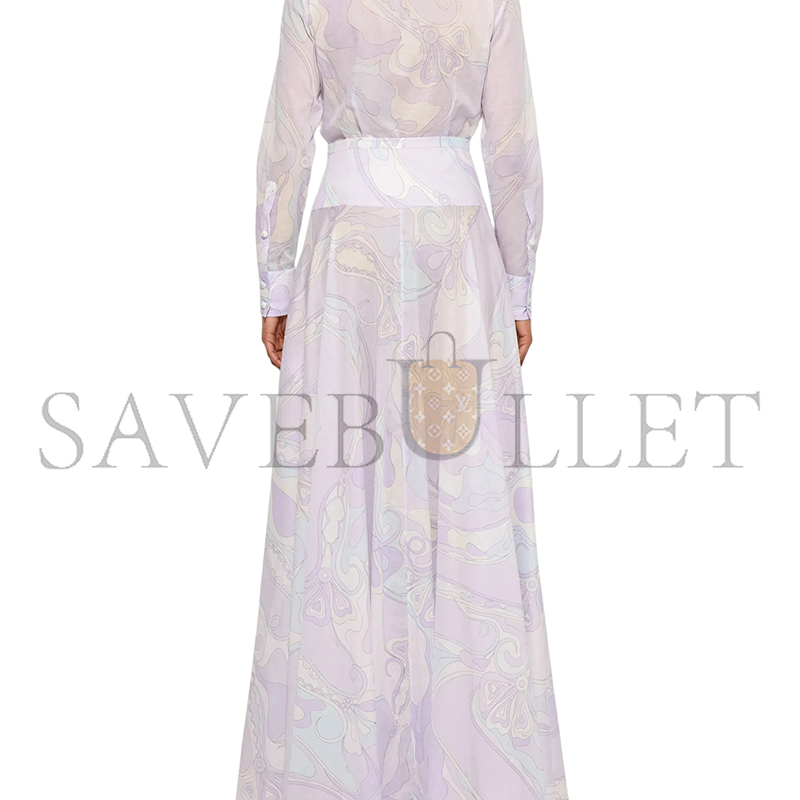 PUCCI ORCHIDEE PRINT LONG COTTON SKIRT 5URW335U734015