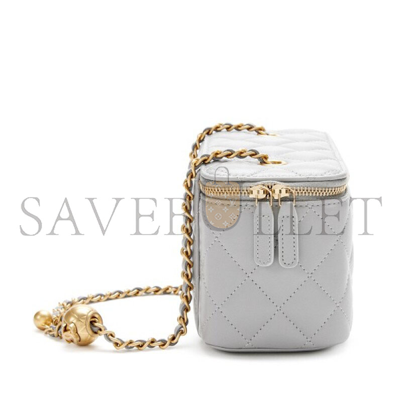 CHANEL PEARL CRUSH VANITY WITH CHAIN QUILTED LAMBSKIN AP2303 (17*9.8*8cm)