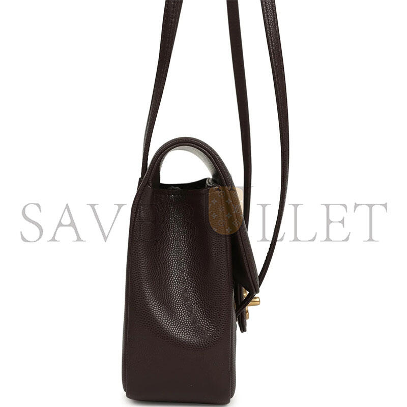 CHANEL MASTER SMALL PREPPY COCO FLAP BAG DARK BROWN SHINY CAVIAR BRUSHED GOLD HARDWARE (22*15*5cm)