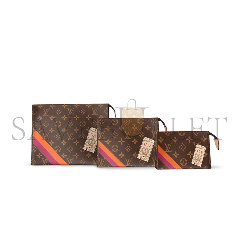 LOUIS VUITTON TRIO TOILET POUCH MON MONOGRAM P01952 (25*20*6cm)