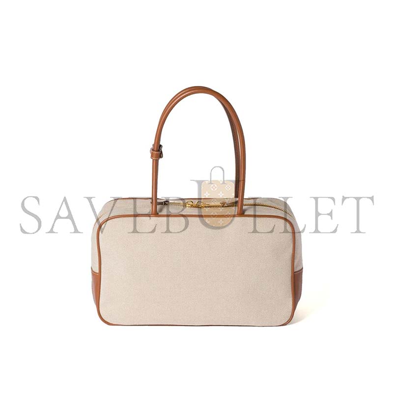 MIU MIU BEAU CANVAS AND LEATHER BAG 5BB163 (34*20*10cm)
