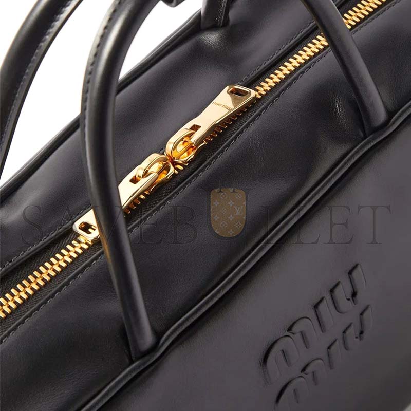 MIU MIU EMBOSSED LEATHER SHOULDER BAG 5BB117 (34*21*12cm)