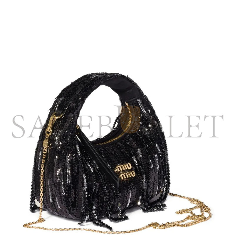 MIU MIU WANDER SEQUINED MINI TOTE BAG (17.5*14*5.5cm)