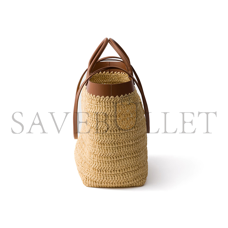 PRADA MEDIUM CROCHET AND LEATHER TOTE BAG 1BG499 (32*29*16cm)