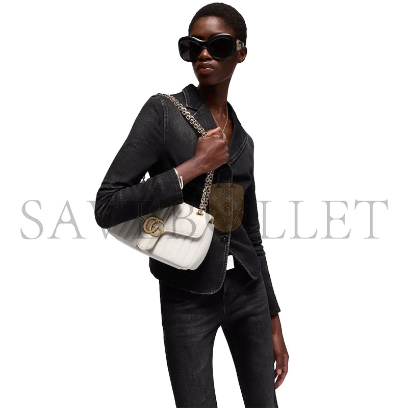 GUCCI JET SET GG MARMONT MEDIUM SHOULDER BAG A005XW (26*15*7cm)