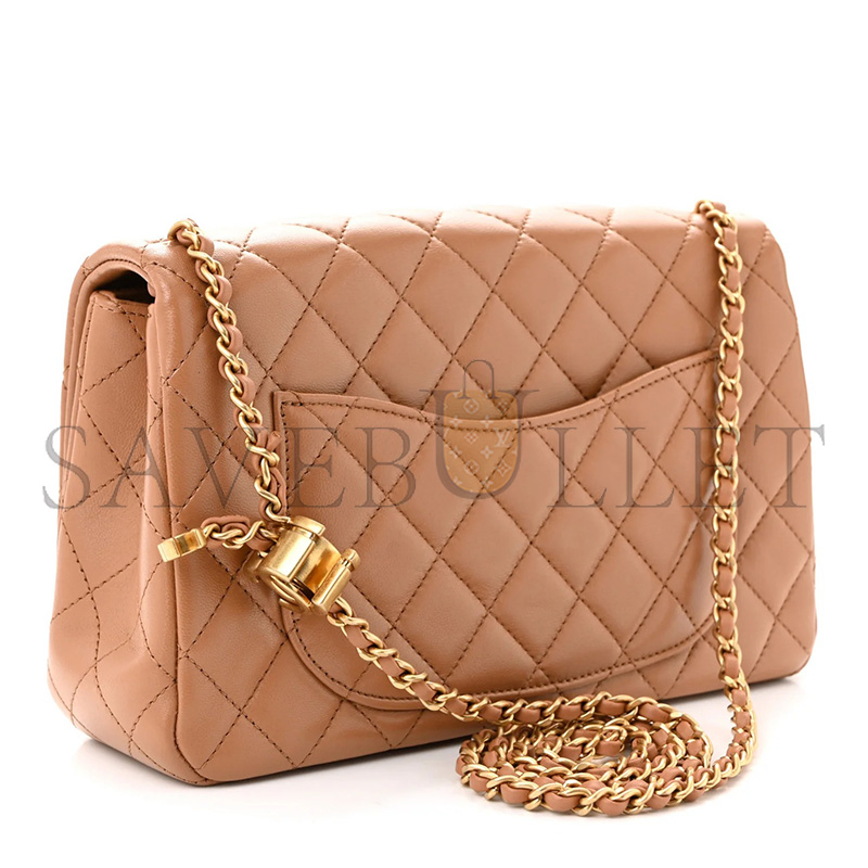 CHANEL MASTER LARGE FLAP BAG SHINY LANBSKIN AS5756 (23.5*14.5*7cm)