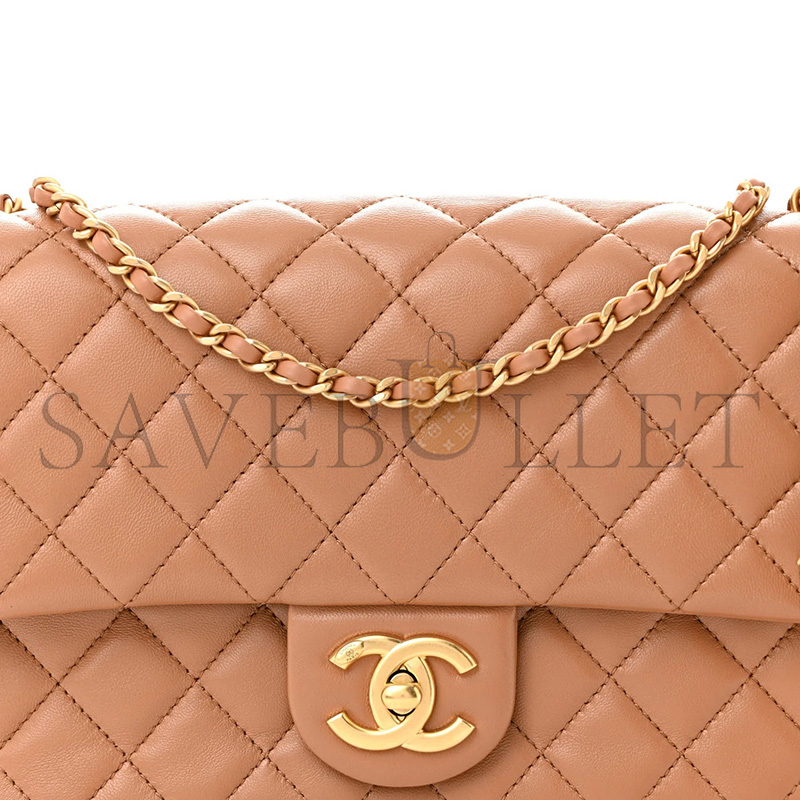 CHANEL MASTER LARGE FLAP BAG SHINY LANBSKIN AS5756 (23.5*14.5*7cm)