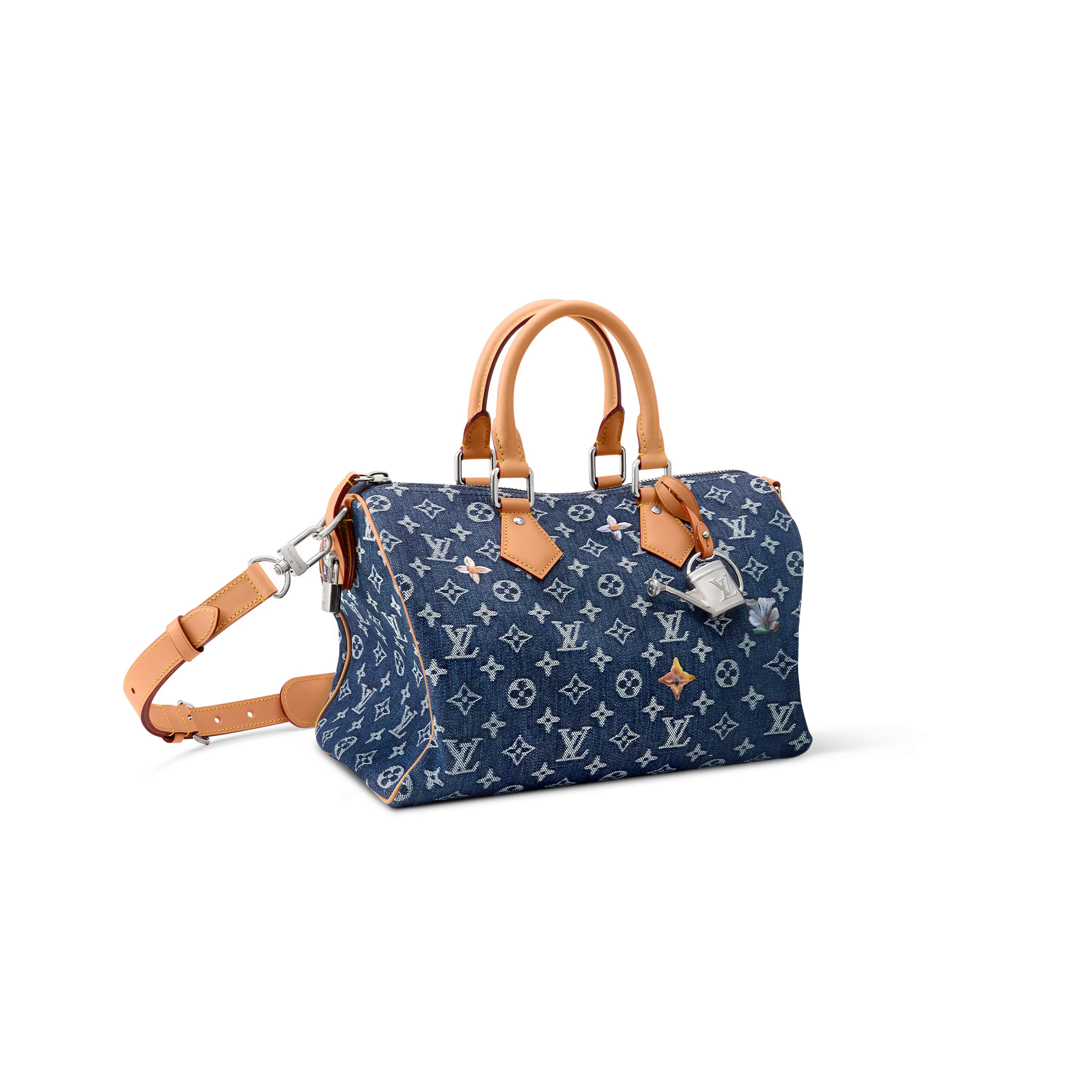 LOUIS VUITTON DENIM SPEEDY 30 BANDOULIÈRE M27556 (34*22*19cm)