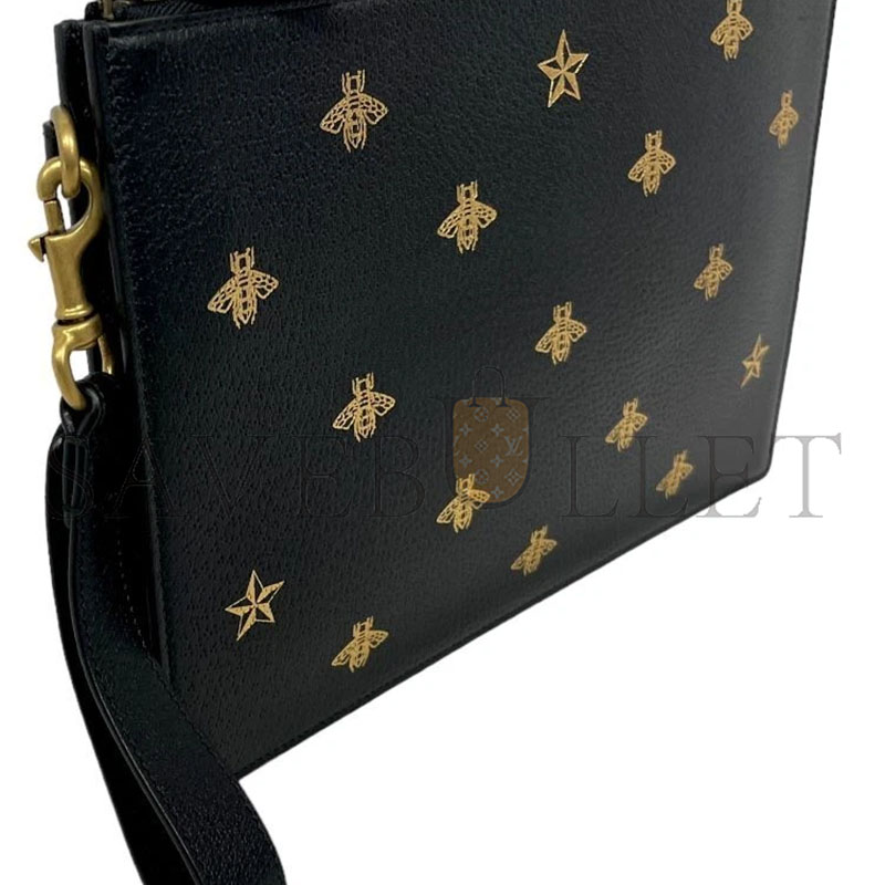 GUCCI BEE STAR LEATHER POUCH 495066 (30.5*21*1.5cm)