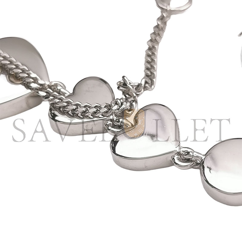 CHANEL SILVER IMITATION CRYSTAL DOUBLE