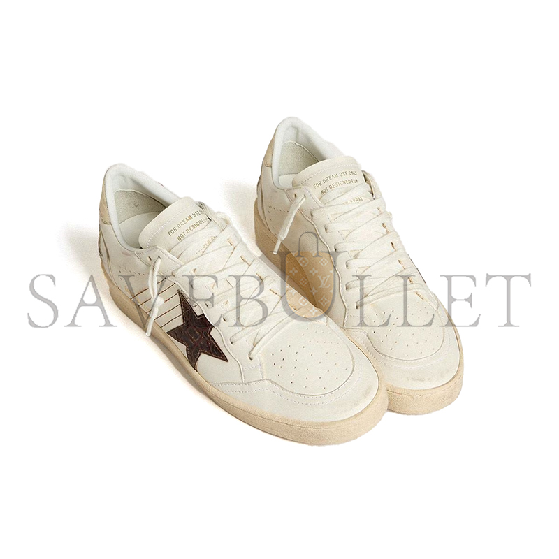 GOLDEN GOOSE BALL STAR WITH BURGUNDY CROC-PRINT LEATHER STAR AND GOLD HEEL TAB GWF00117
