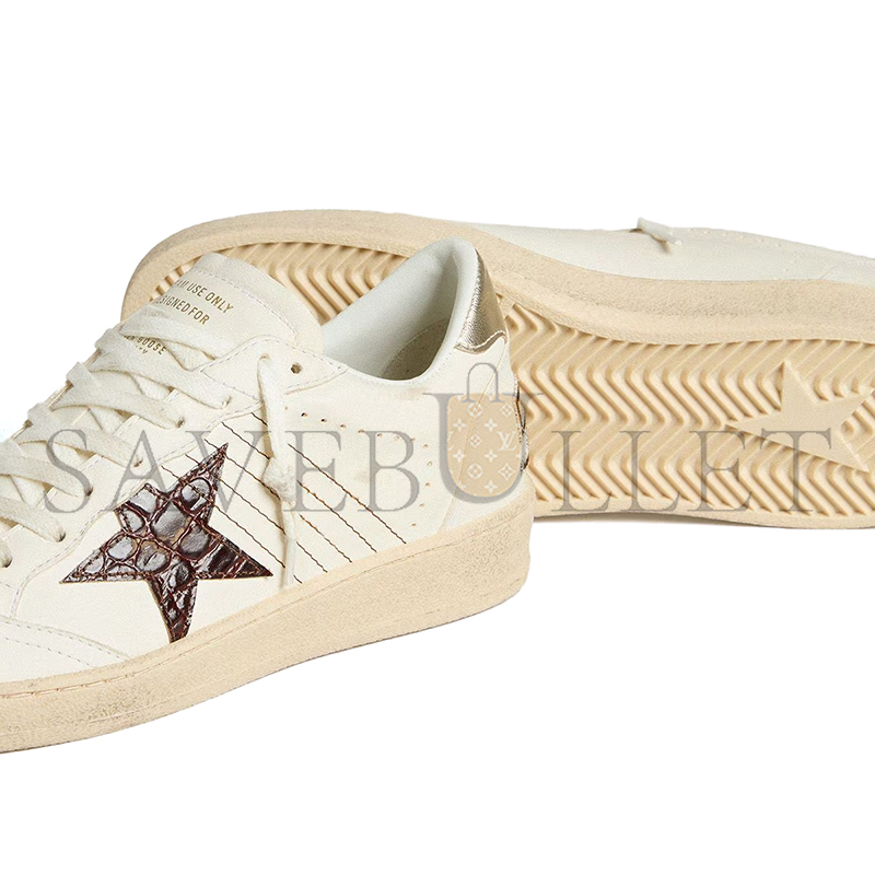 GOLDEN GOOSE BALL STAR WITH BURGUNDY CROC-PRINT LEATHER STAR AND GOLD HEEL TAB GWF00117