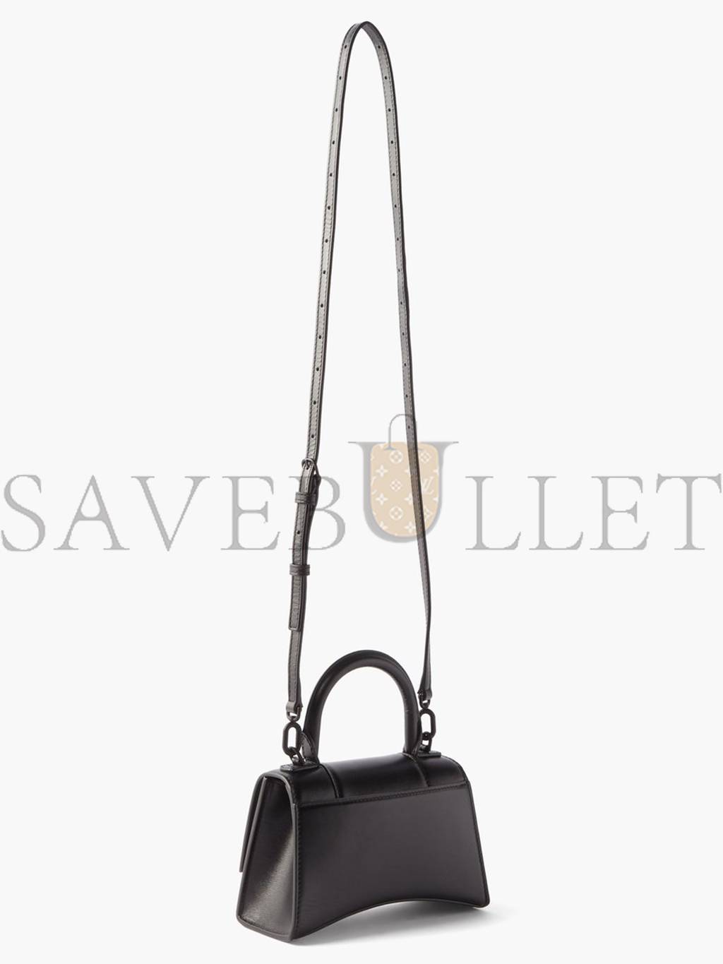 BALENCIAGA BLACK HOURGLASS XS LEATHER BAG MATCHESFASHION US (19.5*12*5cm)