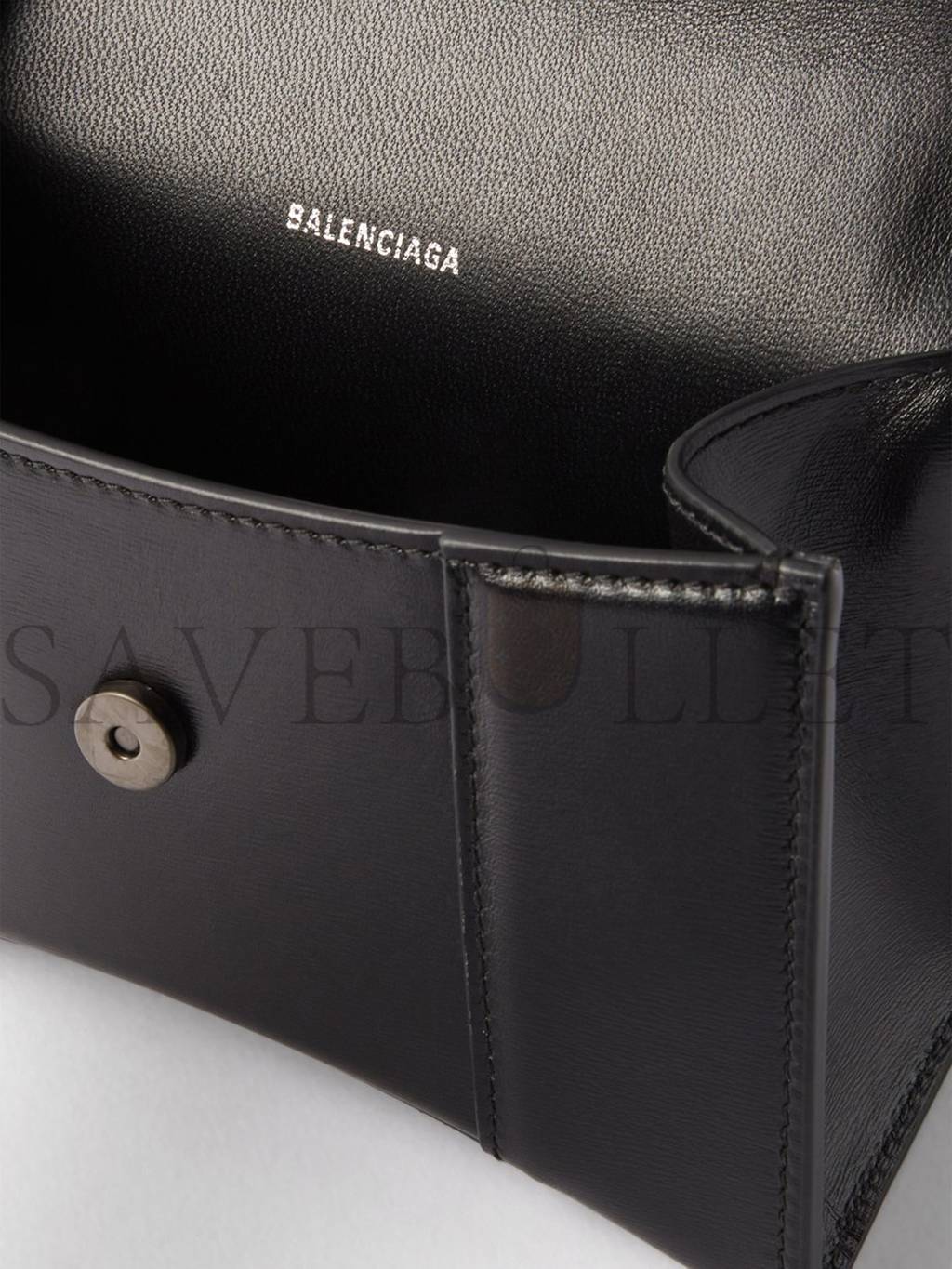 BALENCIAGA BLACK HOURGLASS XS LEATHER BAG MATCHESFASHION US (19.5*12*5cm)