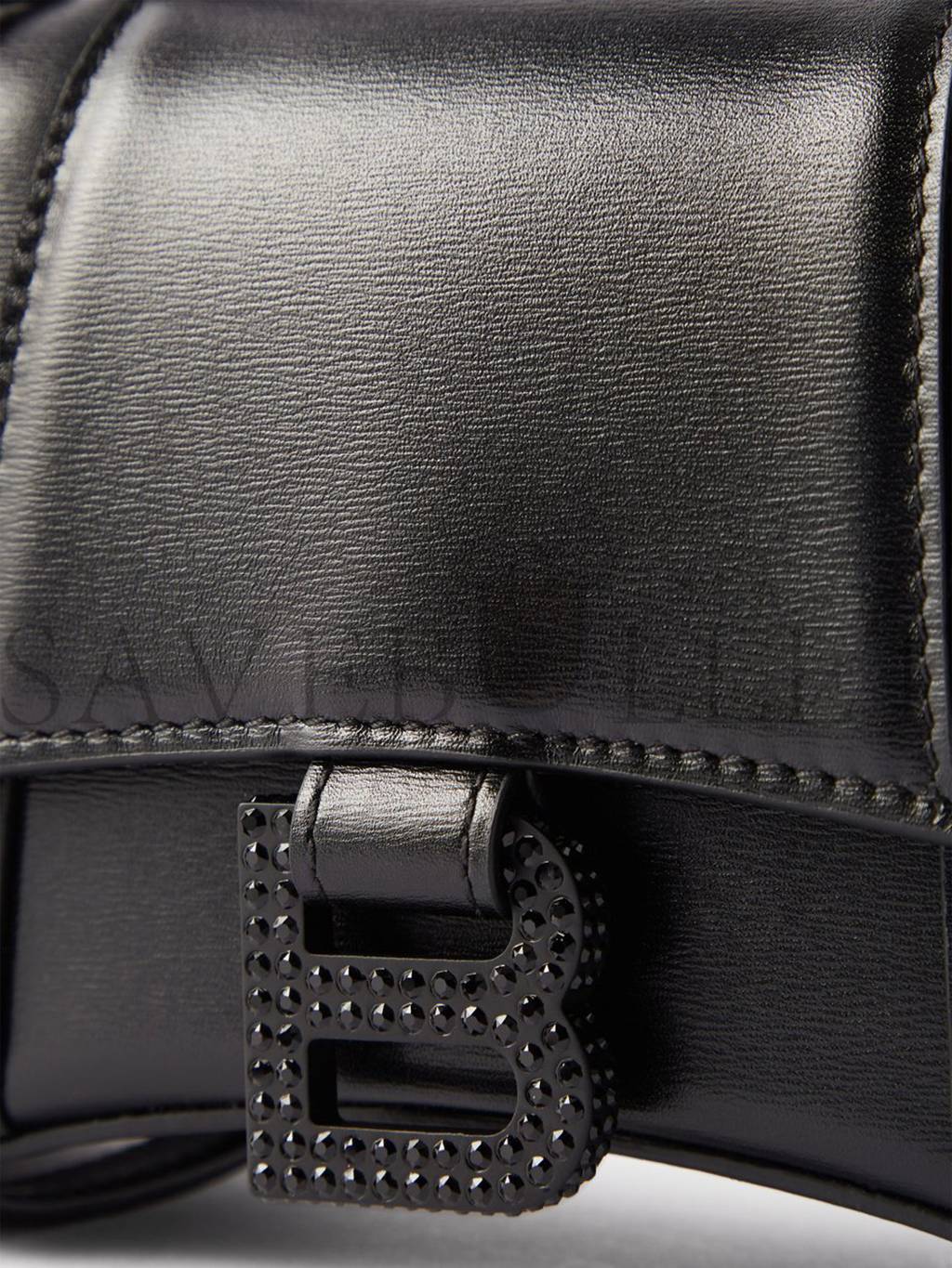BALENCIAGA BLACK HOURGLASS XS LEATHER BAG MATCHESFASHION US (19.5*12*5cm)