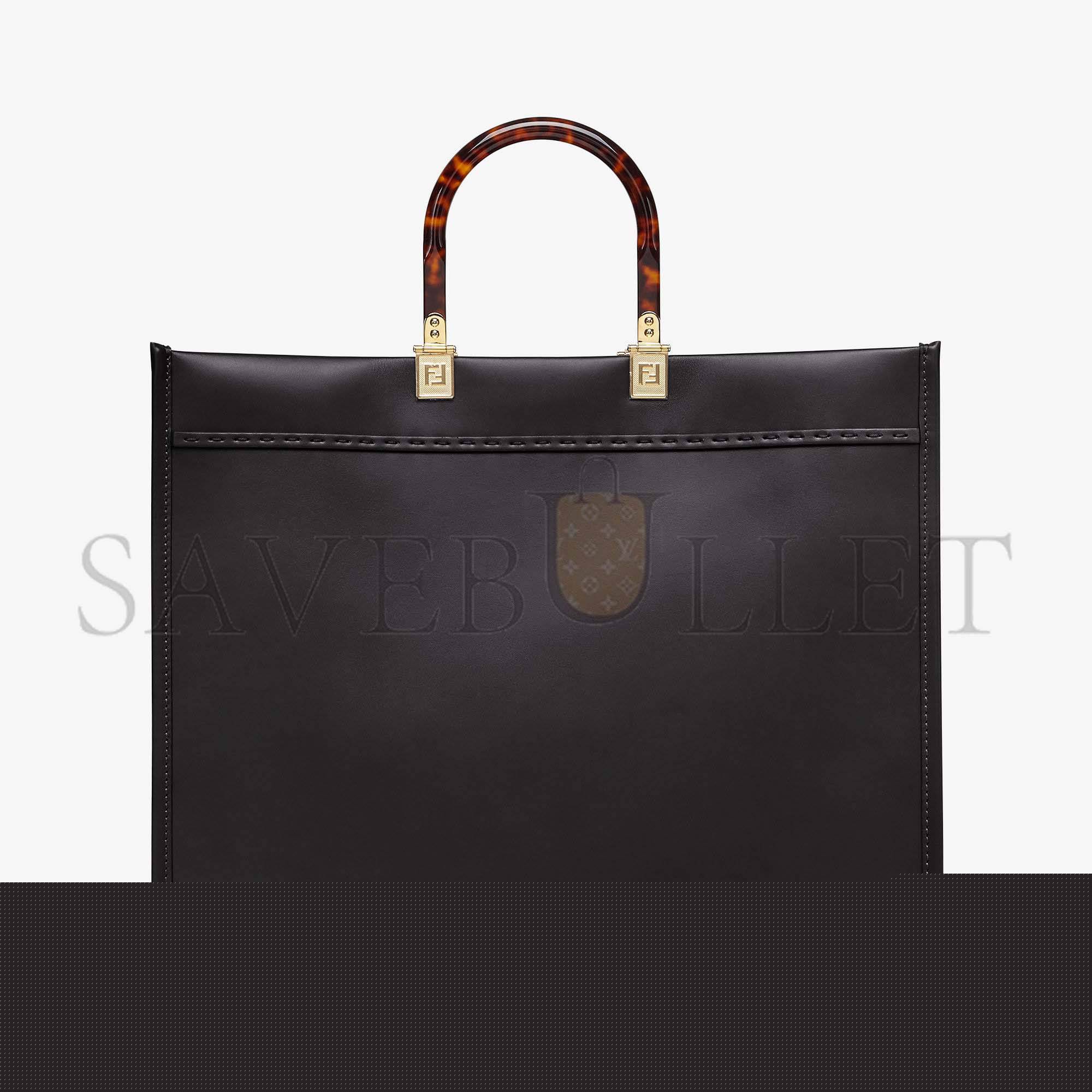 FENDI LARGE FENDI SUNSHINE - BLACK LEATHER SHOPPER 8BH372ABVLF0KUR (40.5*35*21.5cm)