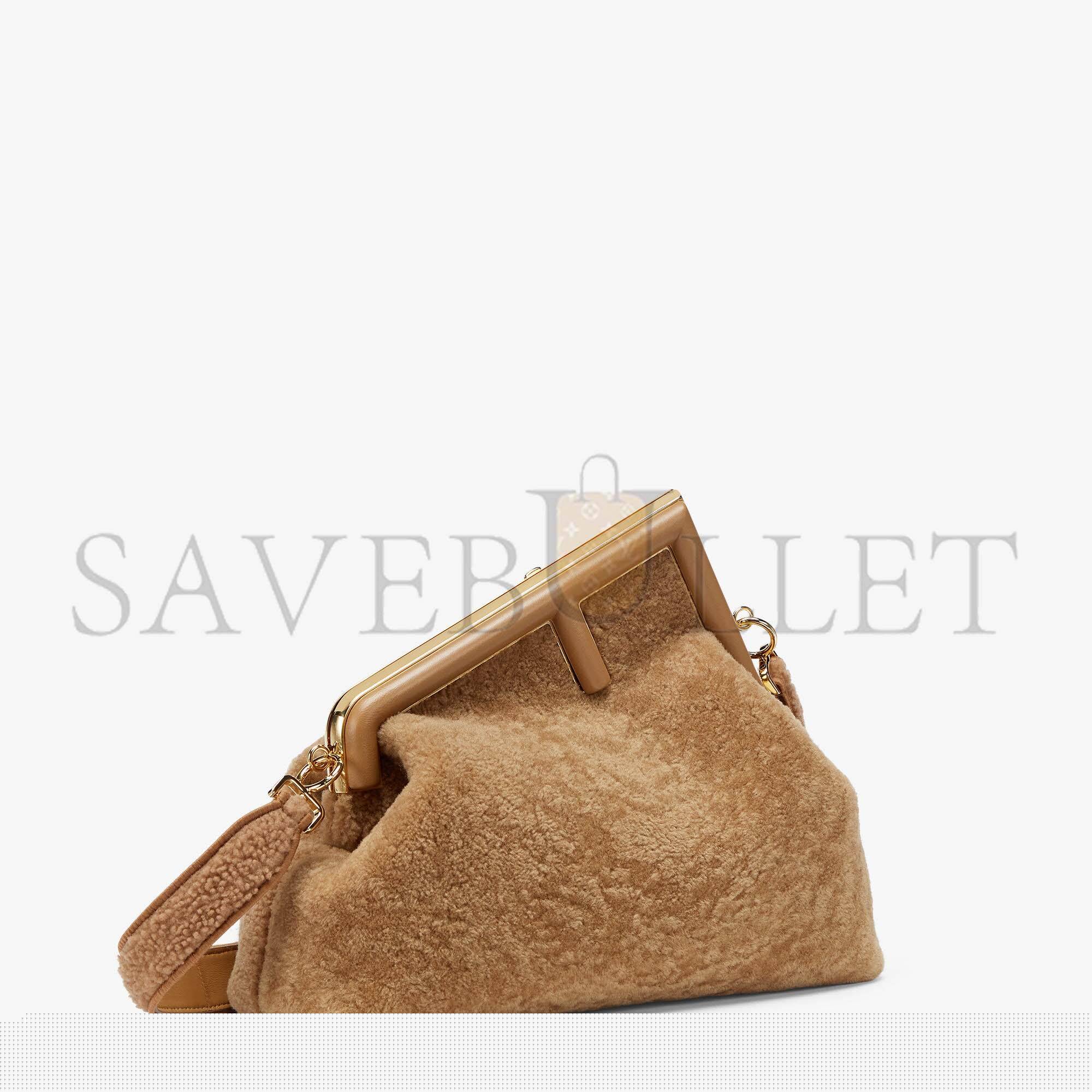 FENDI FIRST MEDIUM - BEIGE SHEEPSKIN BAG 8BP127AHNAF0J2D (32.5*23.5*15cm)
