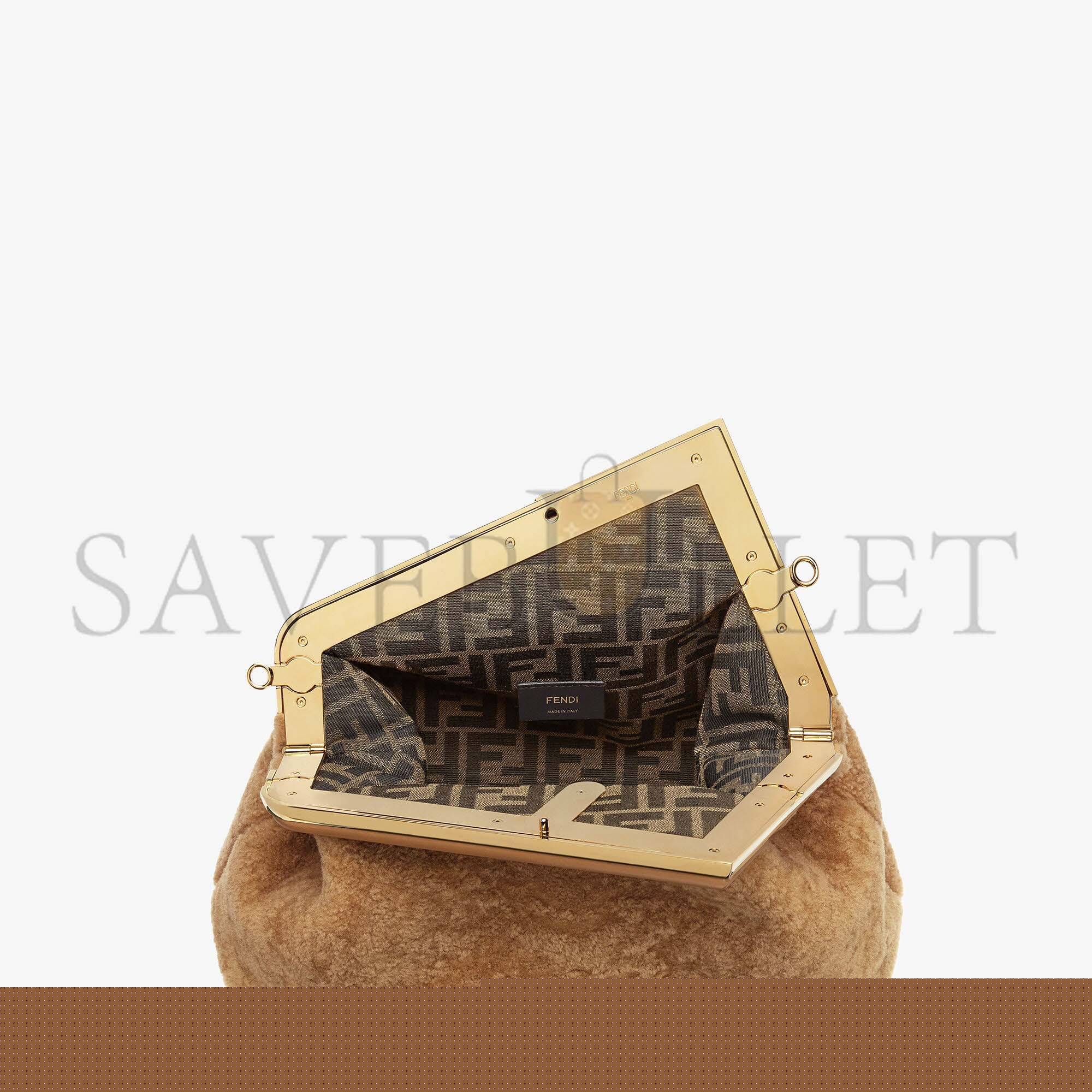 FENDI FIRST MEDIUM - BEIGE SHEEPSKIN BAG 8BP127AHNAF0J2D (32.5*23.5*15cm)