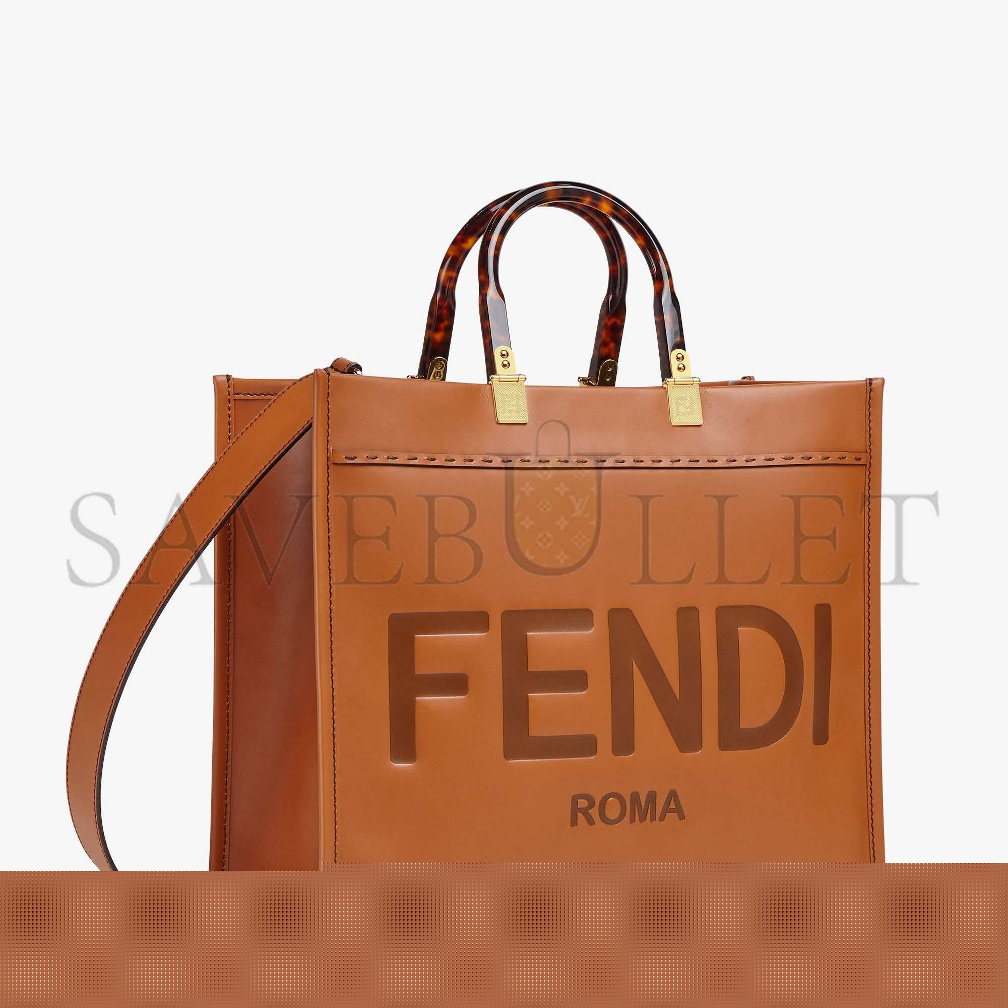 FENDI SUNSHINE MEDIUM - BROWN LEATHER SHOPPER 8BH386ABVLF0PWZ (35*31*17cm)