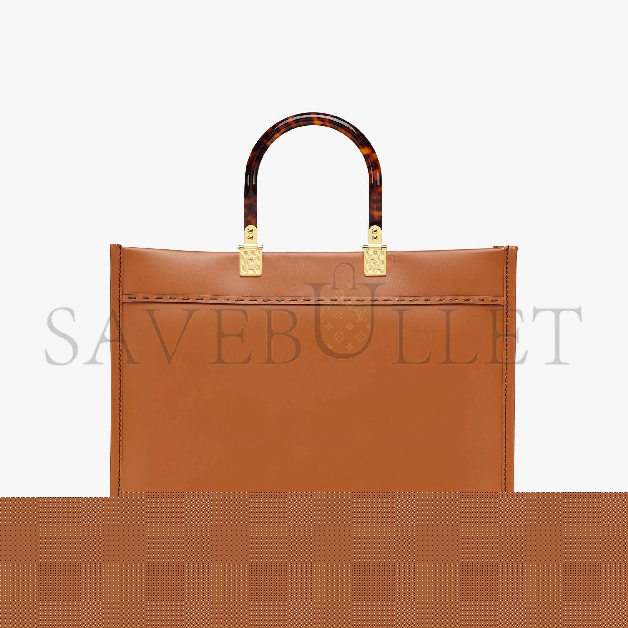 FENDI SUNSHINE MEDIUM - BROWN LEATHER SHOPPER 8BH386ABVLF0PWZ (35*31*17cm)