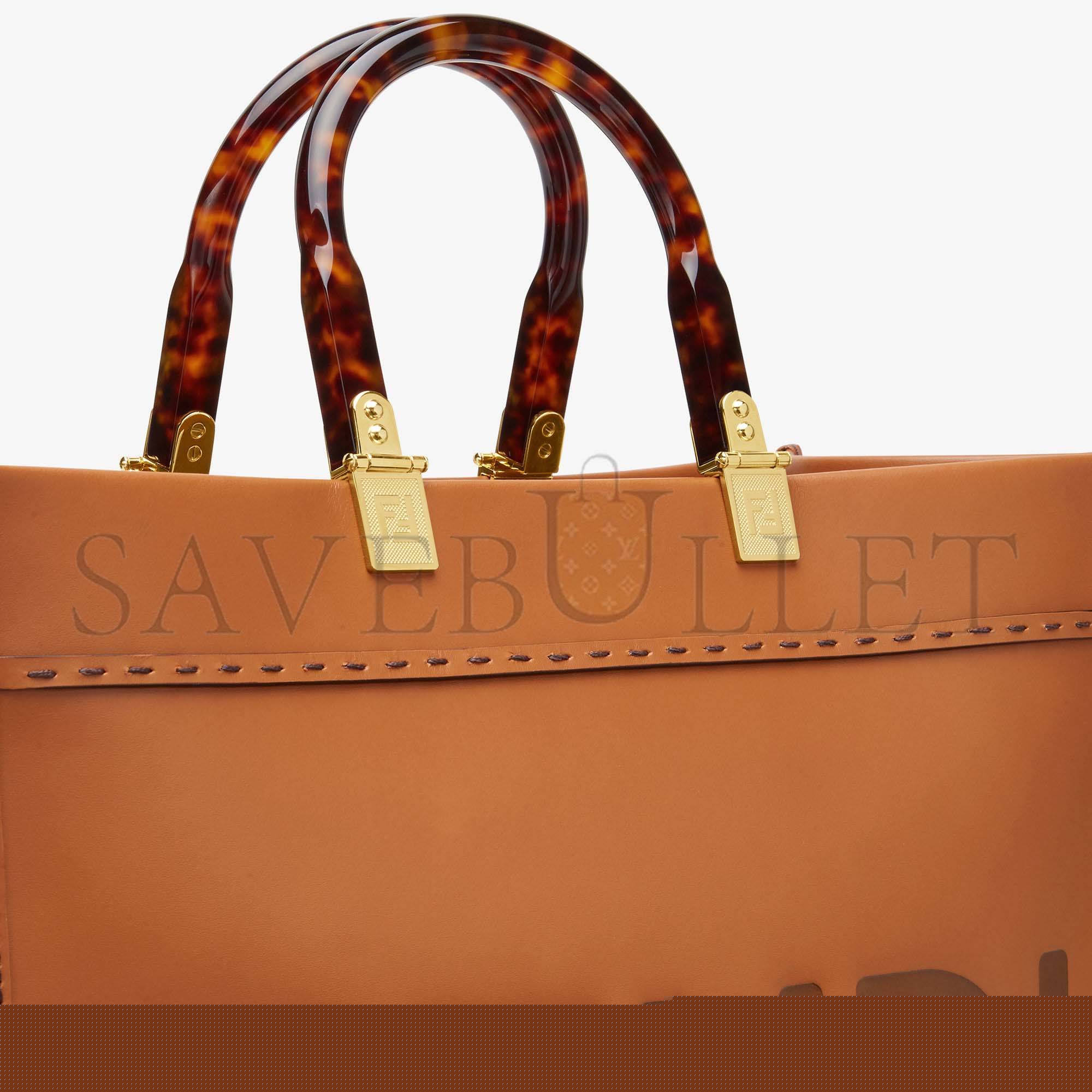 FENDI SUNSHINE MEDIUM - BROWN LEATHER SHOPPER 8BH386ABVLF0PWZ (35*31*17cm)