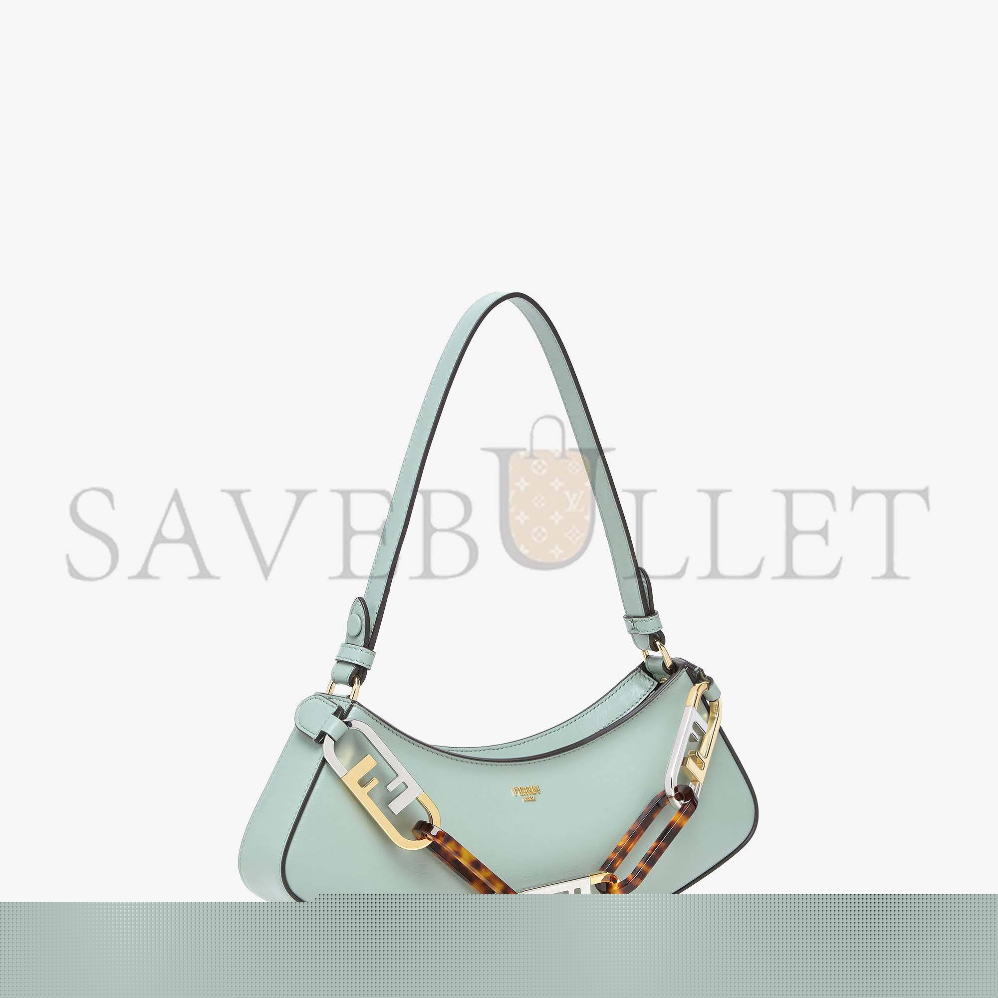 FENDI O’LOCK SWING - MINT GREEN LEATHER POUCH 8BS068AHM0F1DMZ (32*11*5cm)