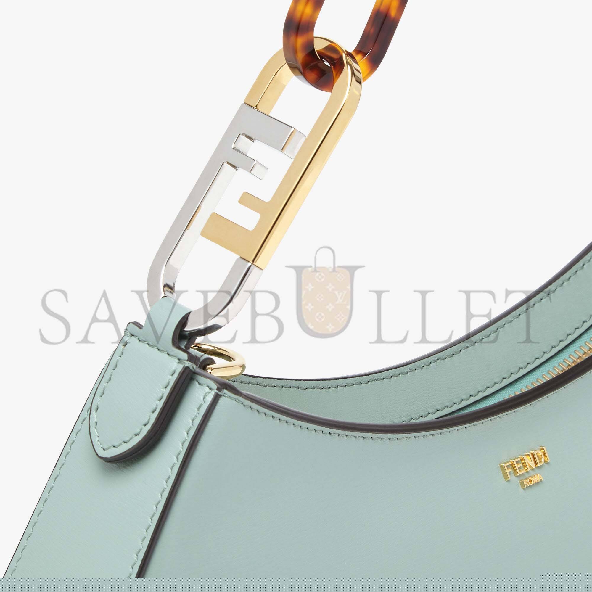 FENDI O’LOCK SWING - MINT GREEN LEATHER POUCH 8BS068AHM0F1DMZ (32*11*5cm)