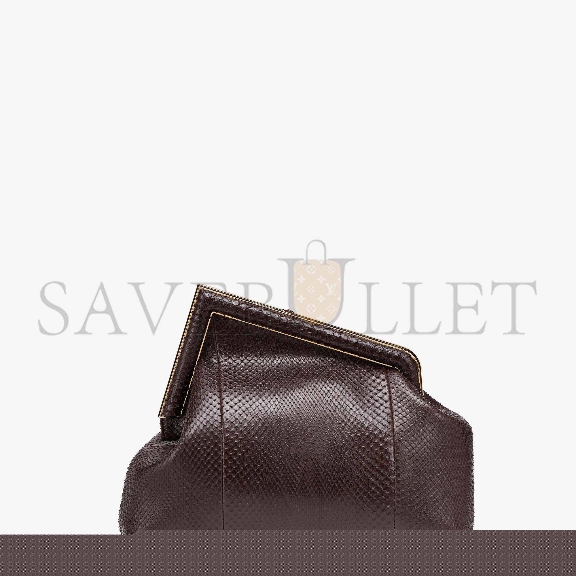 FENDI FIRST MEDIUM - DARK BROWN PYTHON LEATHER BAG 8BP127AHN2F12G2 (32.5*23.5*15cm)