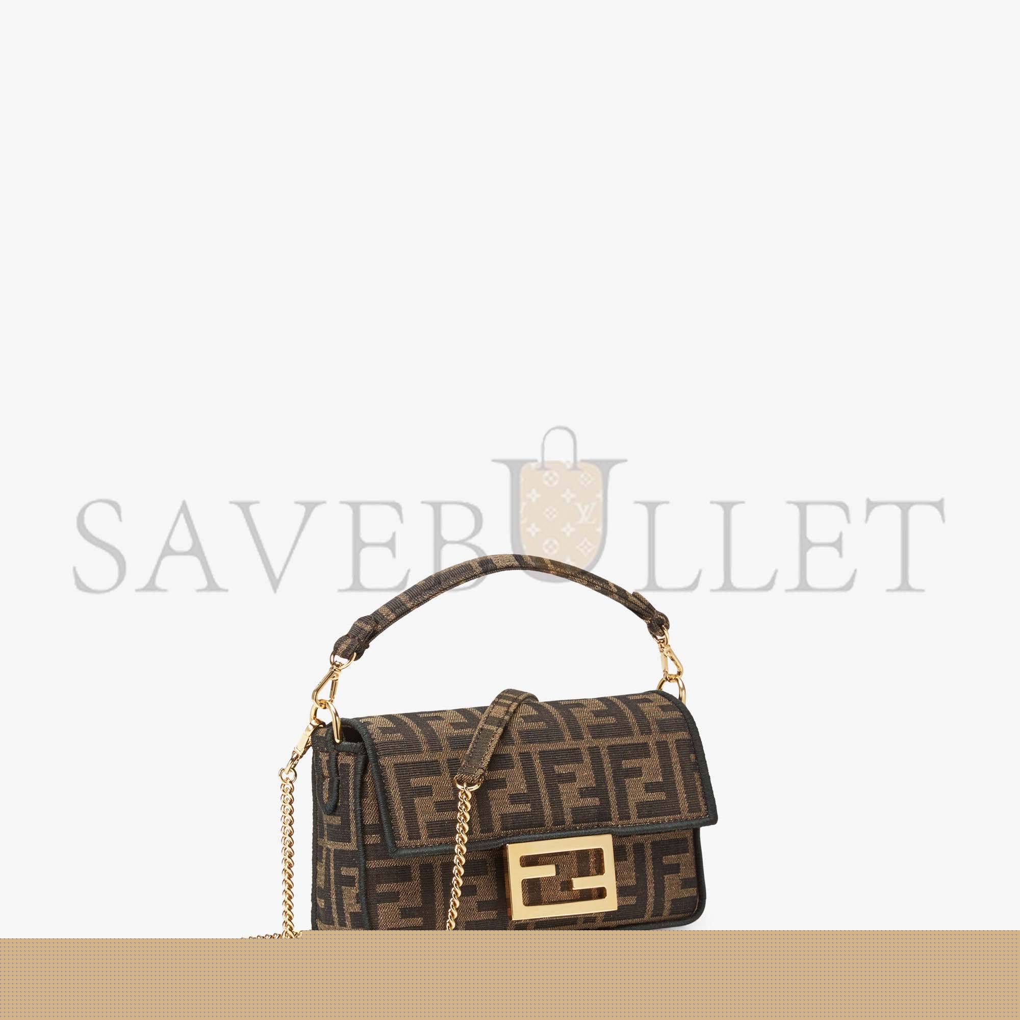 FENDI BAGUETTE MINI - JACQUARD FF FABRIC BAG 8BS017A6V5F17U4 (19*11.5*4cm)