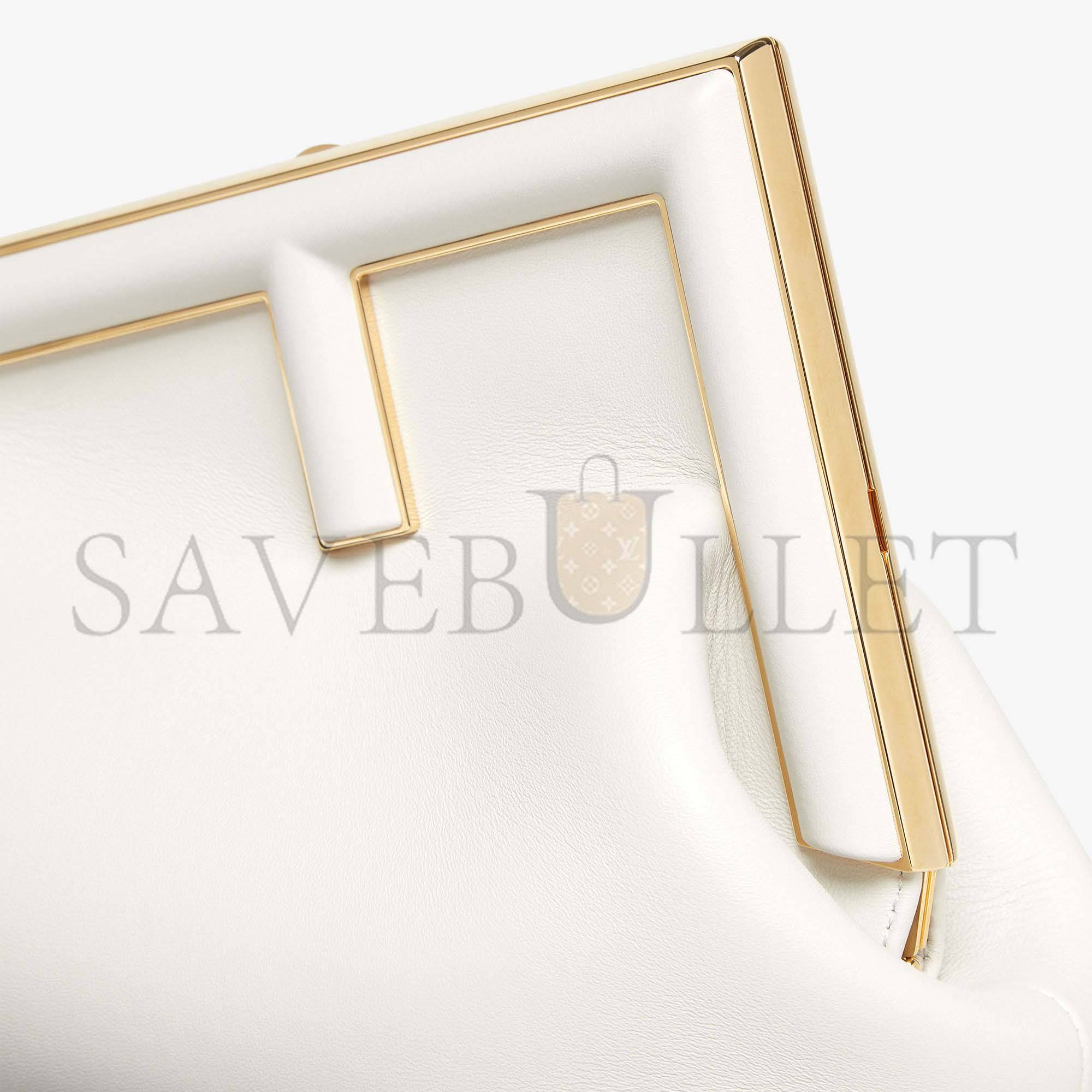 FENDI FIRST MIDI - WHITE LEATHER BAG 8BP137ABVEF0QVL (32.5*23.5*15cm)