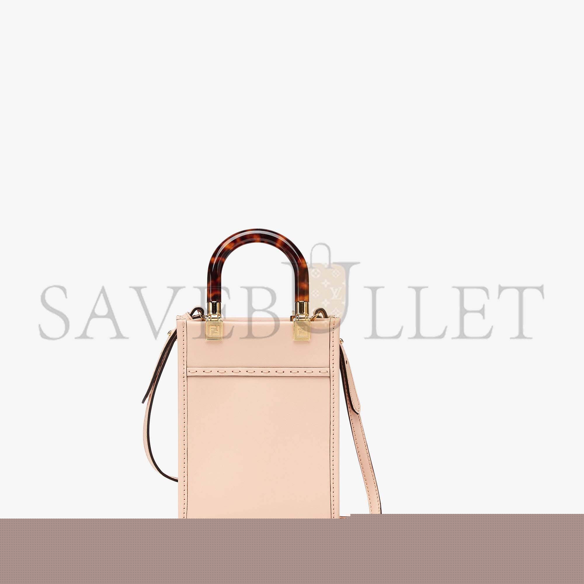 FENDI MINI SUNSHINE SHOPPER - PALE PINK LEATHER MINI BAG 8BS051ABVLF1HDG (18*13*6.5cm)