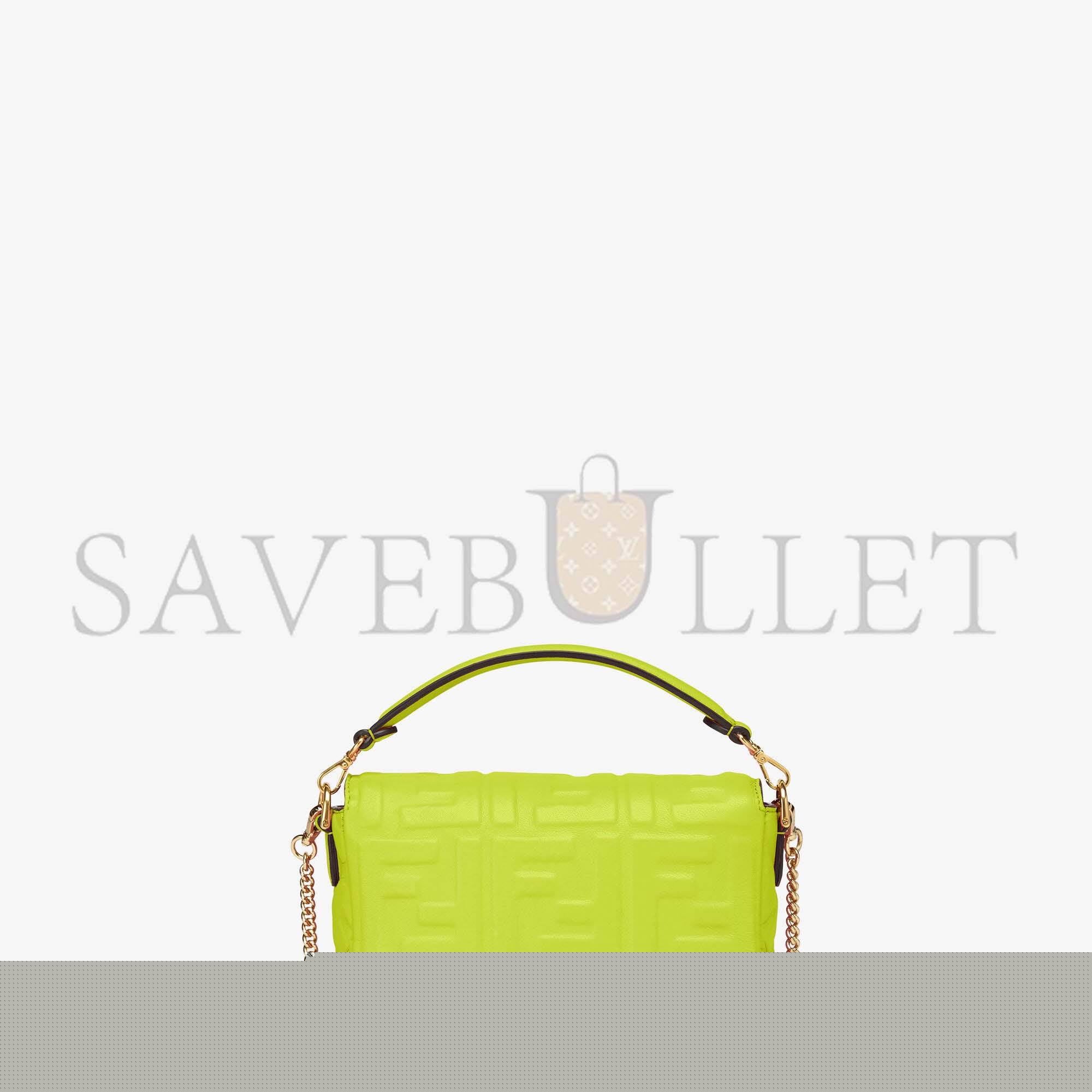 FENDI BAGUETTE MINI - ACID GREEN NAPPA LEATHER BAG 8BS017A72VF1JCM (19*11.5*4cm)