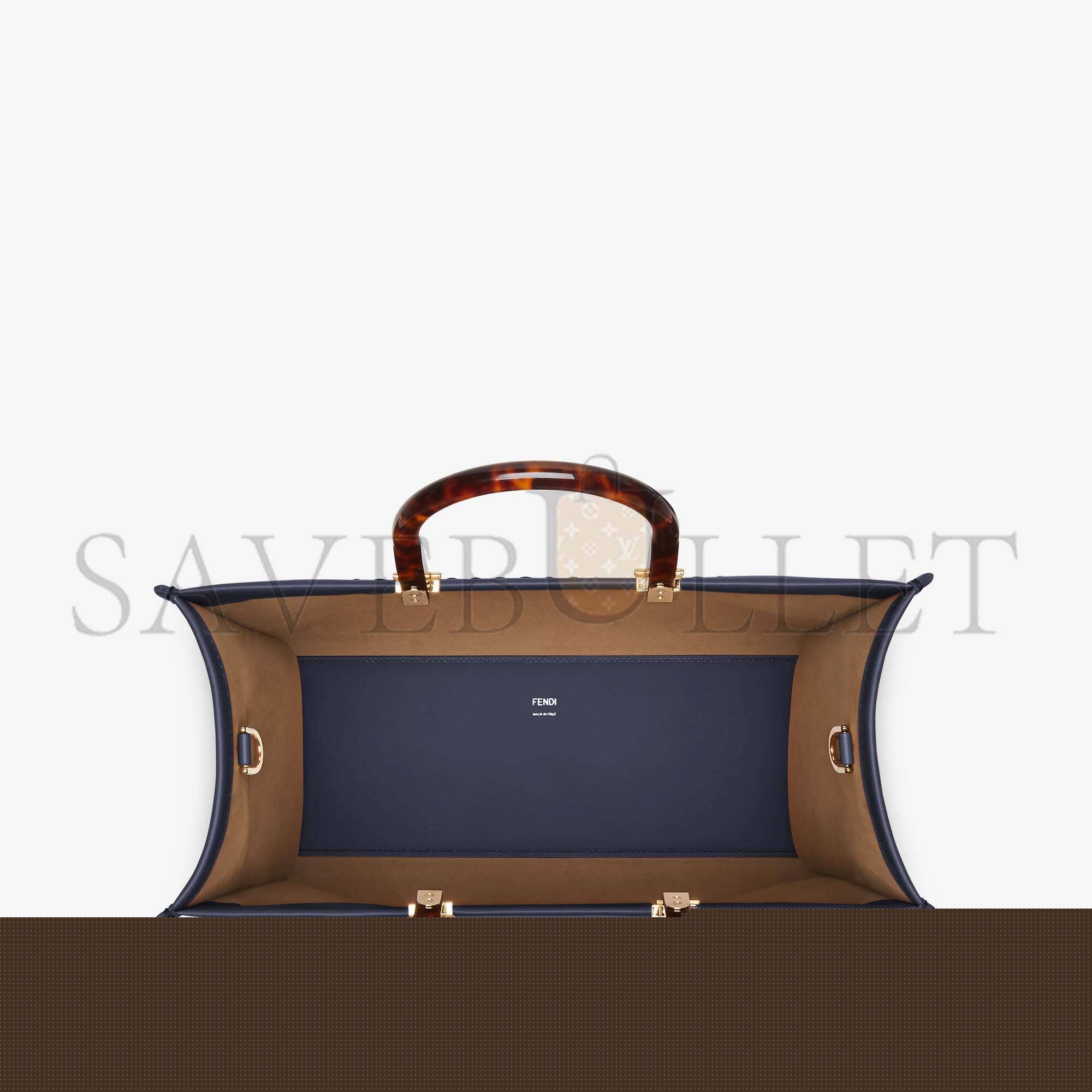 FENDI SUNSHINE MEDIUM - DARK BLUE LEATHER SHOPPER 8BH386ABVLF1998 (35*31*17cm)