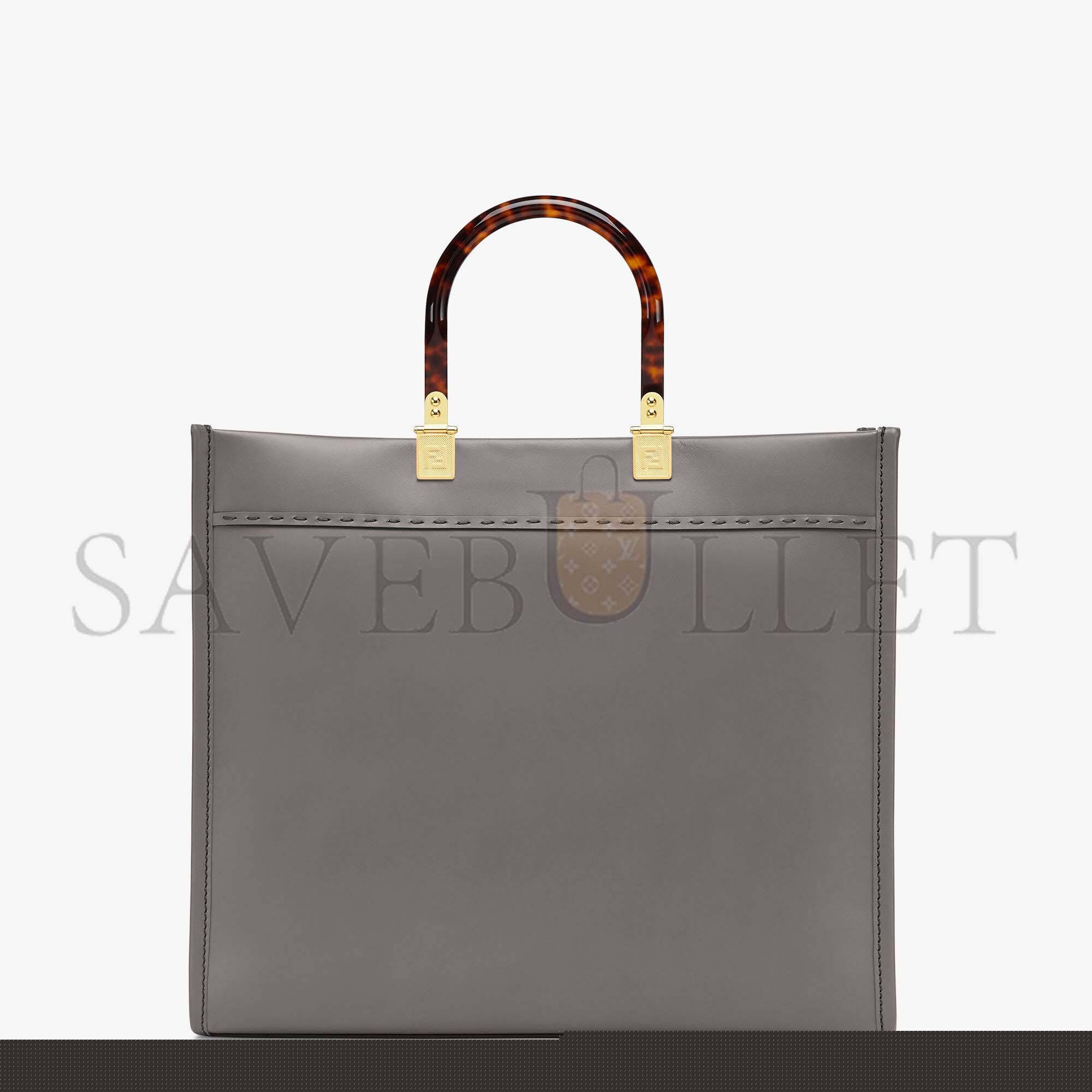 FENDI SUNSHINE MEDIUM - GRAY LEATHER SHOPPERI 8BH386ABVLF1BZC (35*31*17cm)