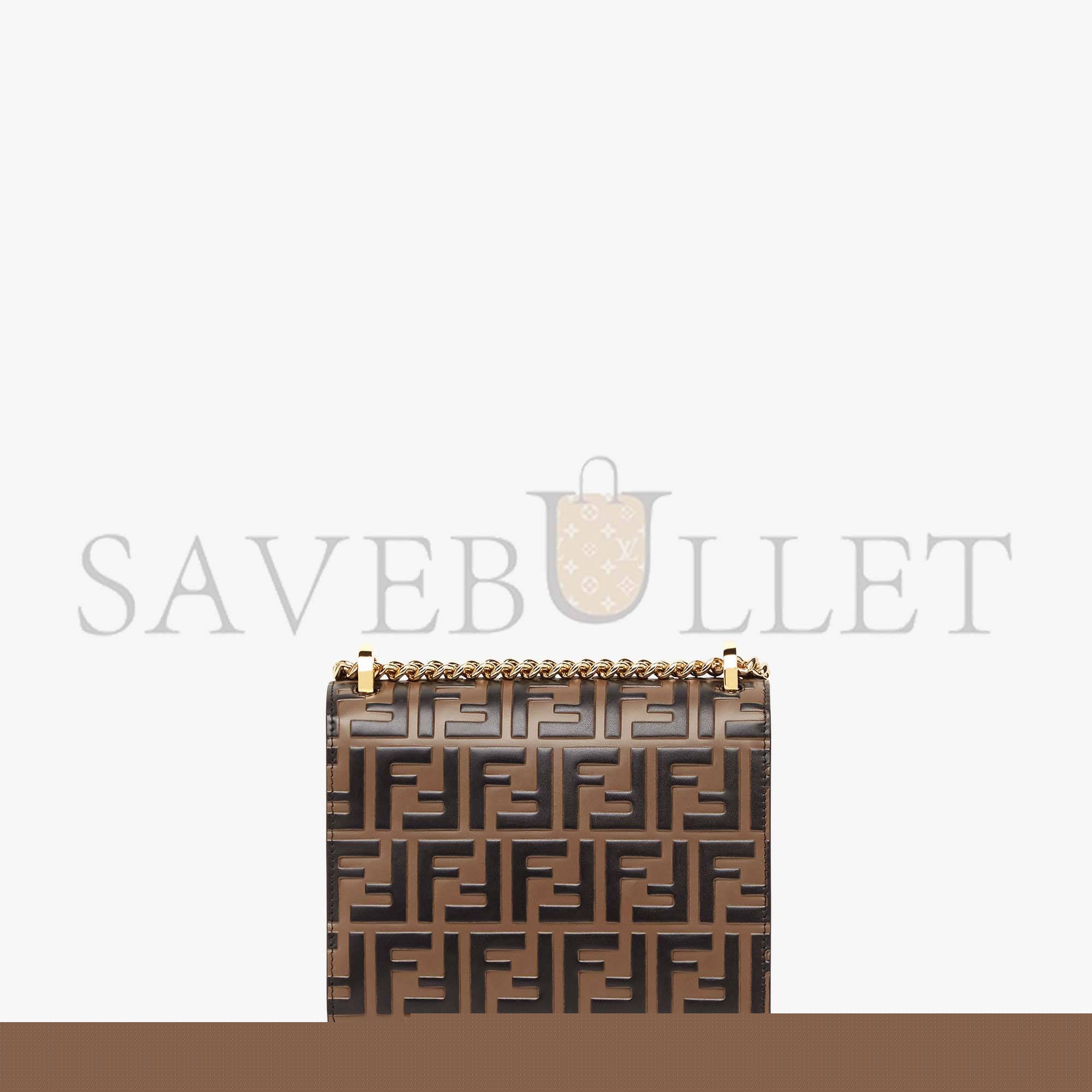 FENDI KAN U SMALL - BROWN LEATHER MINI-BAG 8M0417A659F13VK (19*13*9cm)