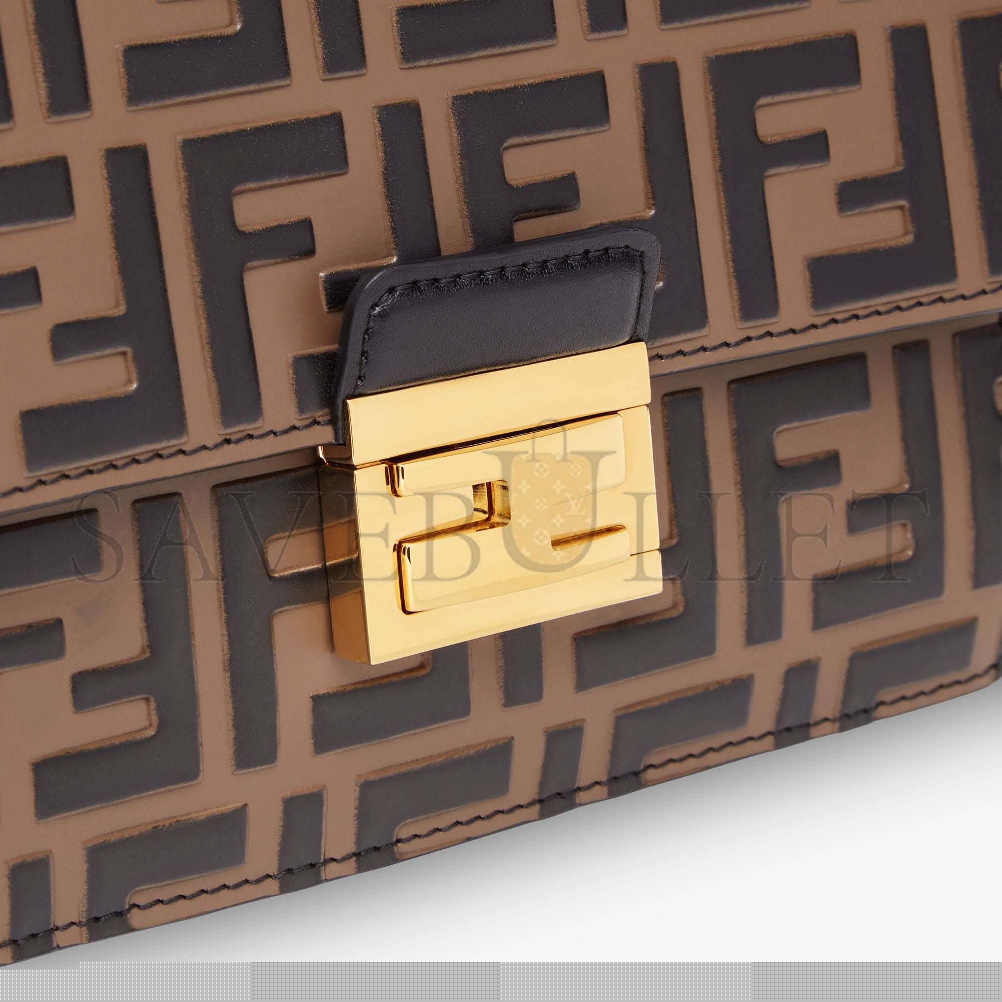 FENDI KAN U SMALL - BROWN LEATHER MINI-BAG 8M0417A659F13VK (19*13*9cm)