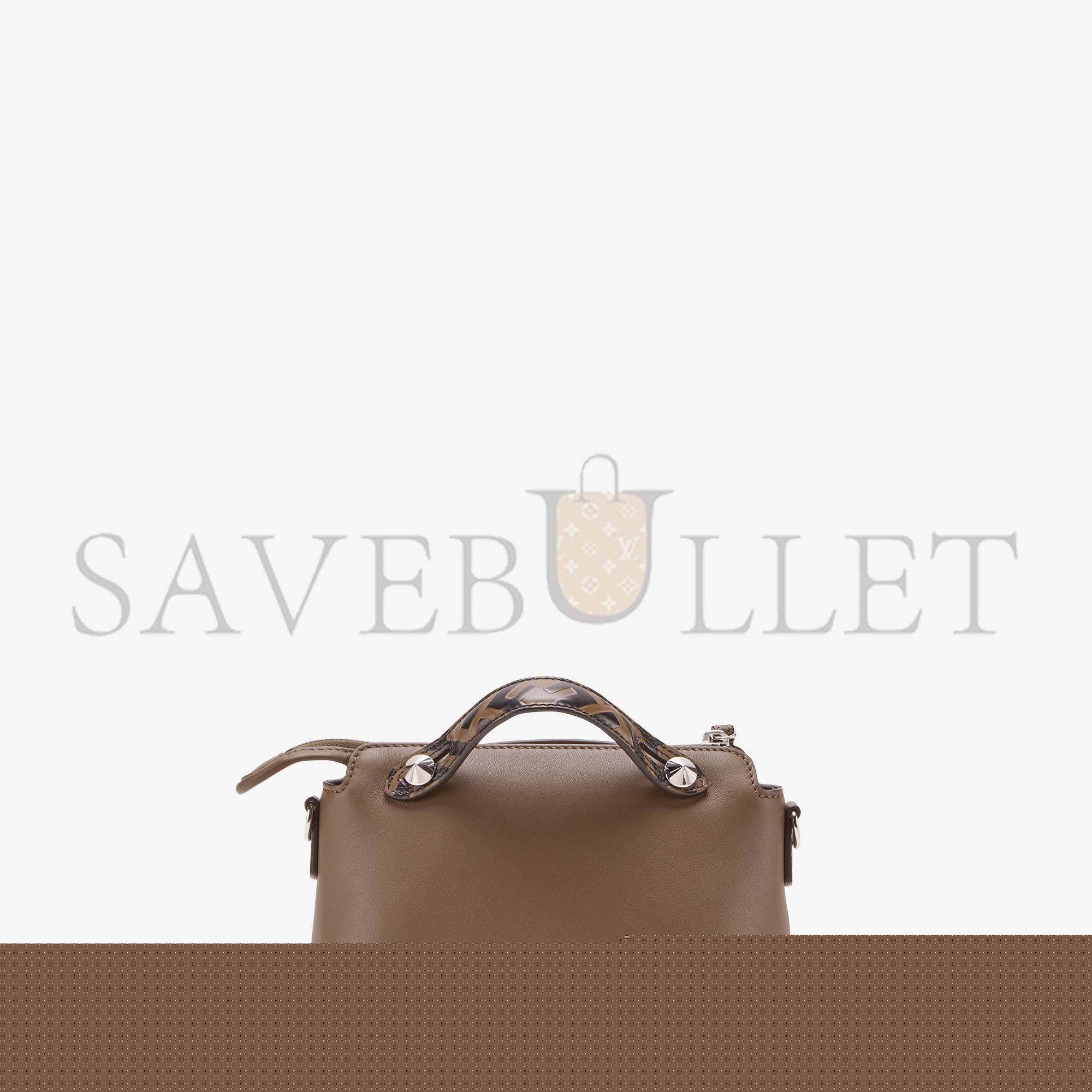 FENDI BY THE WAY MINI - SMALL BROWN LEATHER BOSTON BAG 8BL145A6COF0H3C (21*12.5*9.5cm)