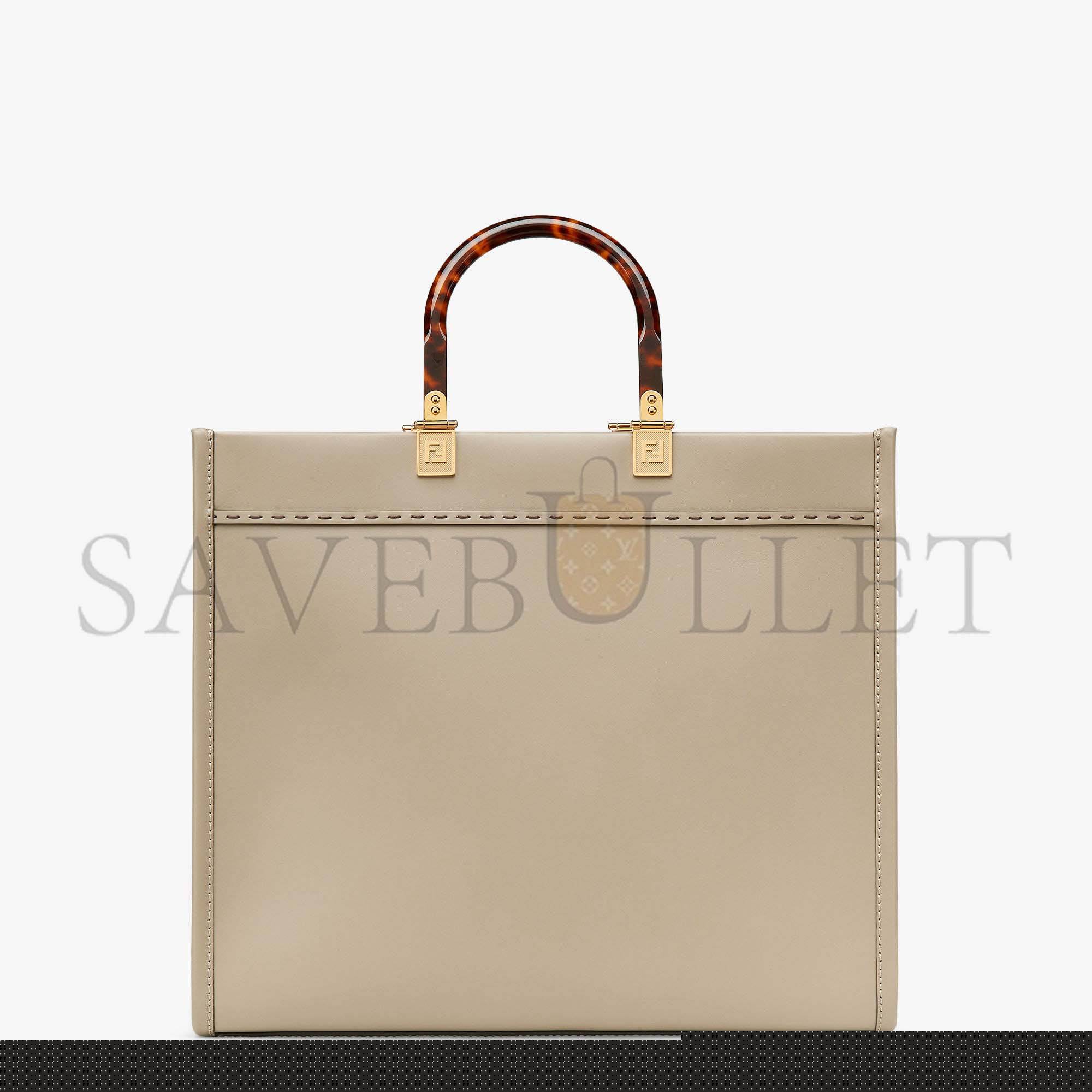 FENDI SUNSHINE MEDIUM - DOVE GRAY LEATHER SHOPPER 8BH386ABVLF0E65 (35*31*17cm)