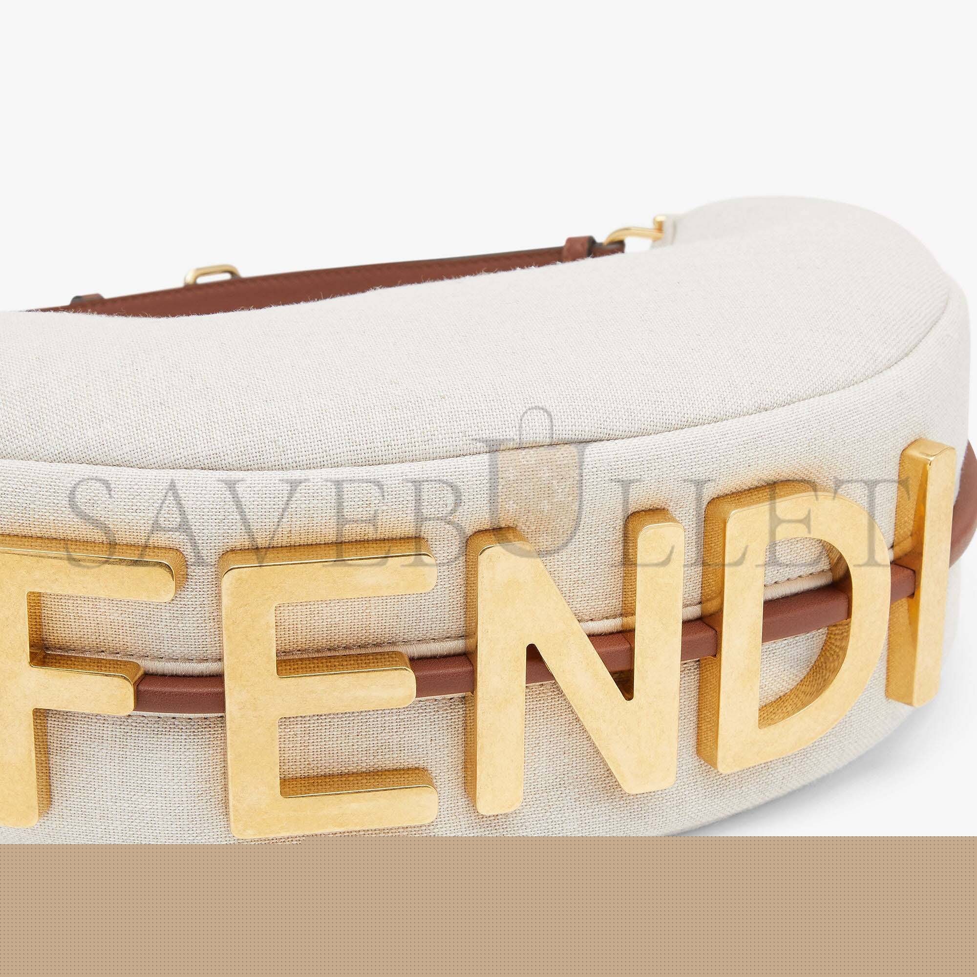 MEDIUM FENDI GRAPHY SMALL - WHITE CANVAS BAG 8BR798AKK1F1I3N (29*24.5*10cm)