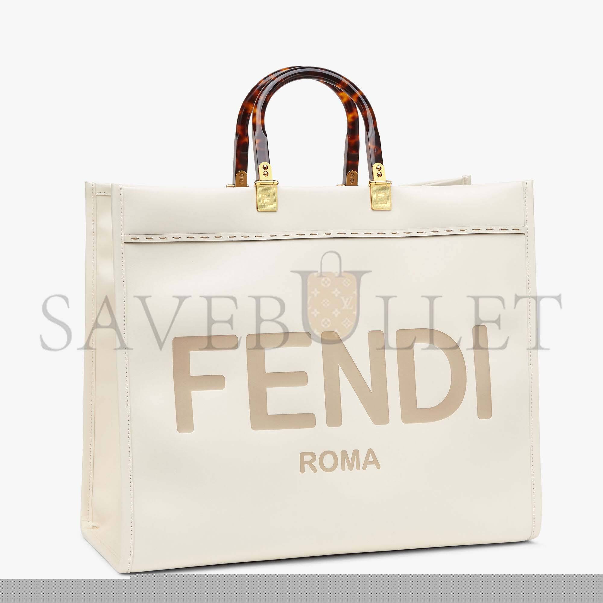 FENDI LARGE FENDI SUNSHINE - WHITE LEATHER SHOPPERX 8BH372ABVLF0K7E (40.5*35*21.5cm)