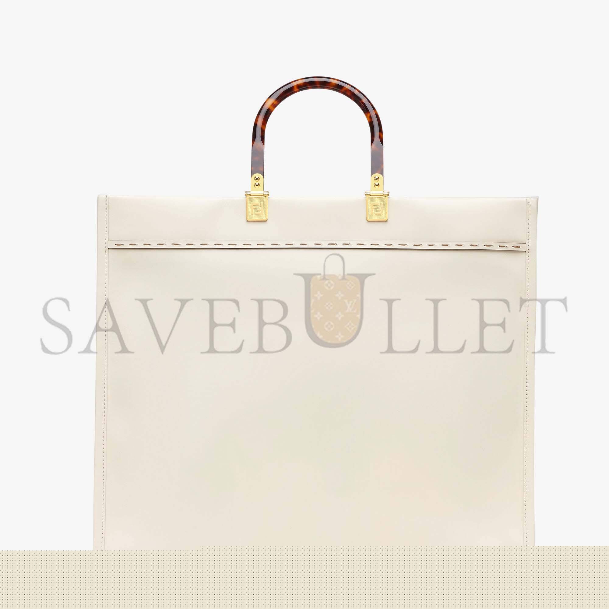FENDI LARGE FENDI SUNSHINE - WHITE LEATHER SHOPPERX 8BH372ABVLF0K7E (40.5*35*21.5cm)