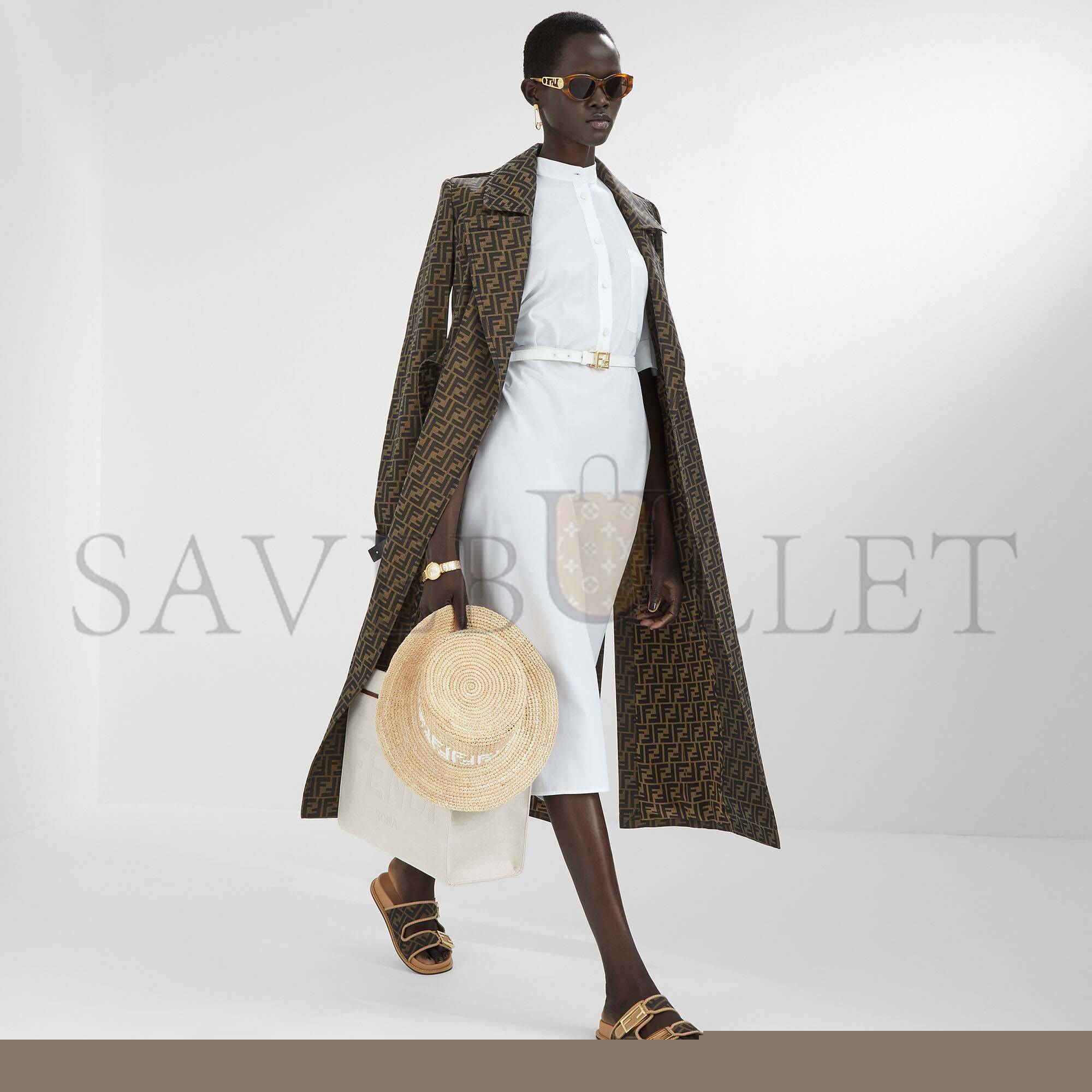 FENDI SUNSHINE MEDIUM - WHITE CANVAS SHOPPER 8BH386AKBSF1HOC (35*31*17cm)