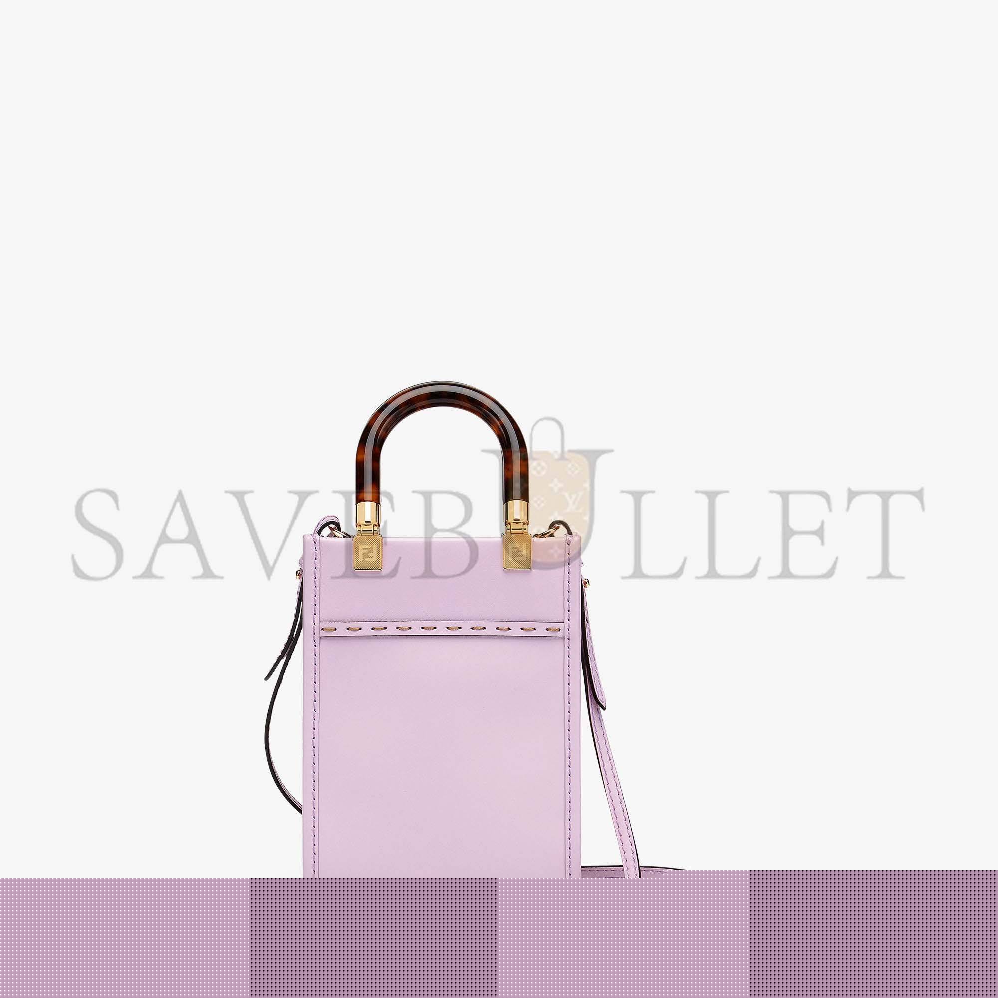 FENDI MINI SUNSHINE SHOPPER - LILAC LEATHER MINI BAG 8BS051ABVLF1HOV (18*13*6.5cm)