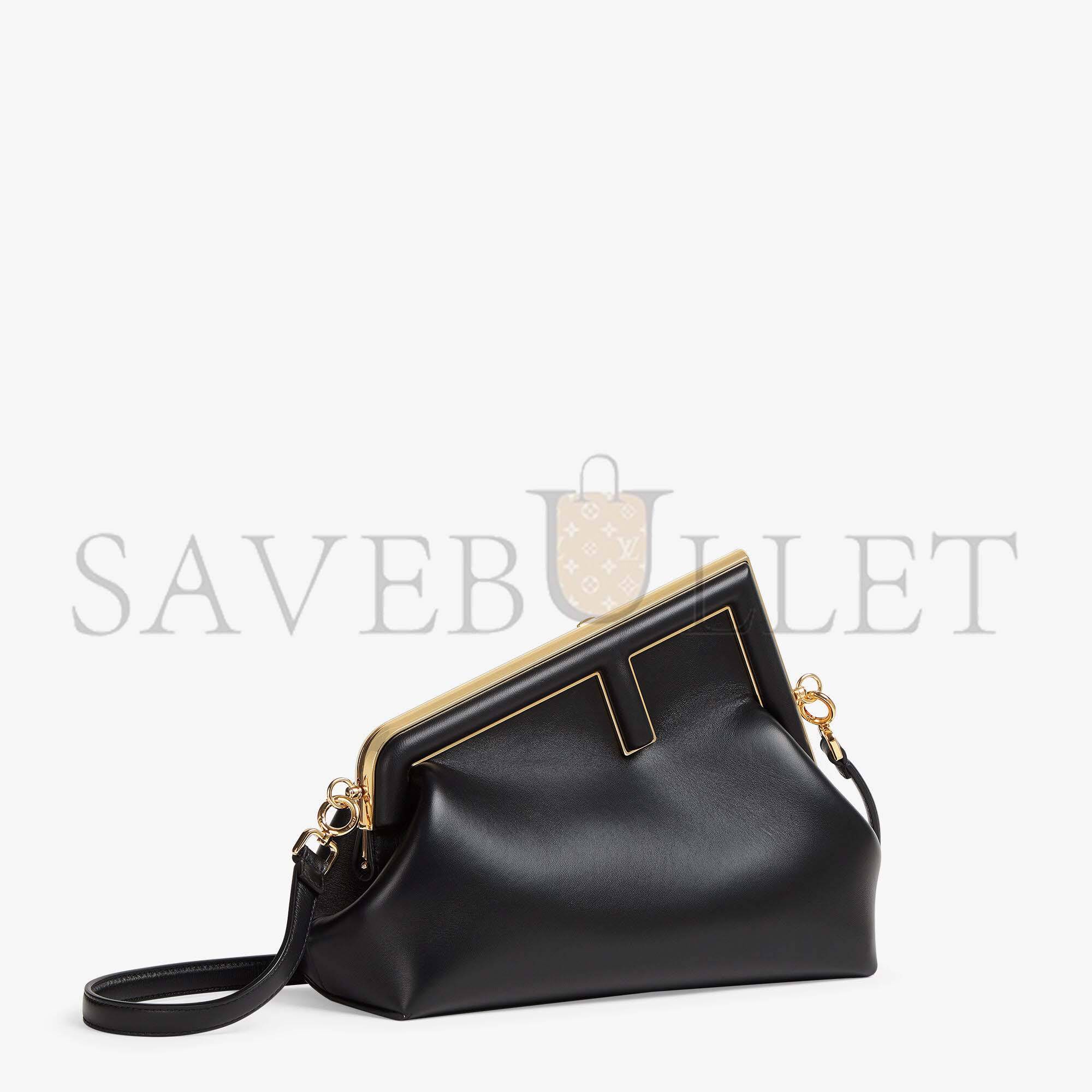 FENDI FIRST MIDI - BLACK LEATHER BAG 8BP137ABVEF0KUR (32.5*23.5*15cm)
