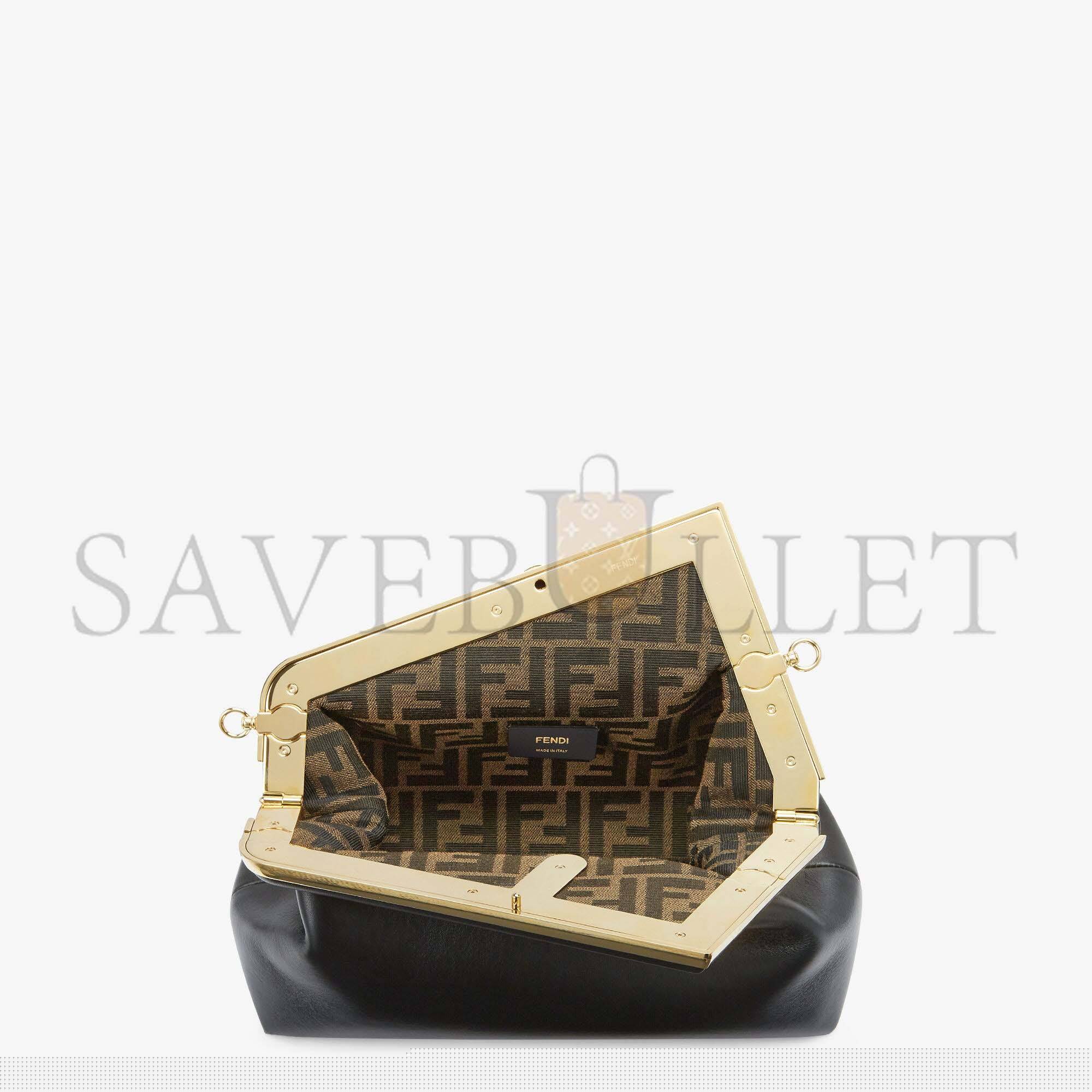 FENDI FIRST MIDI - BLACK LEATHER BAG 8BP137ABVEF0KUR (32.5*23.5*15cm)