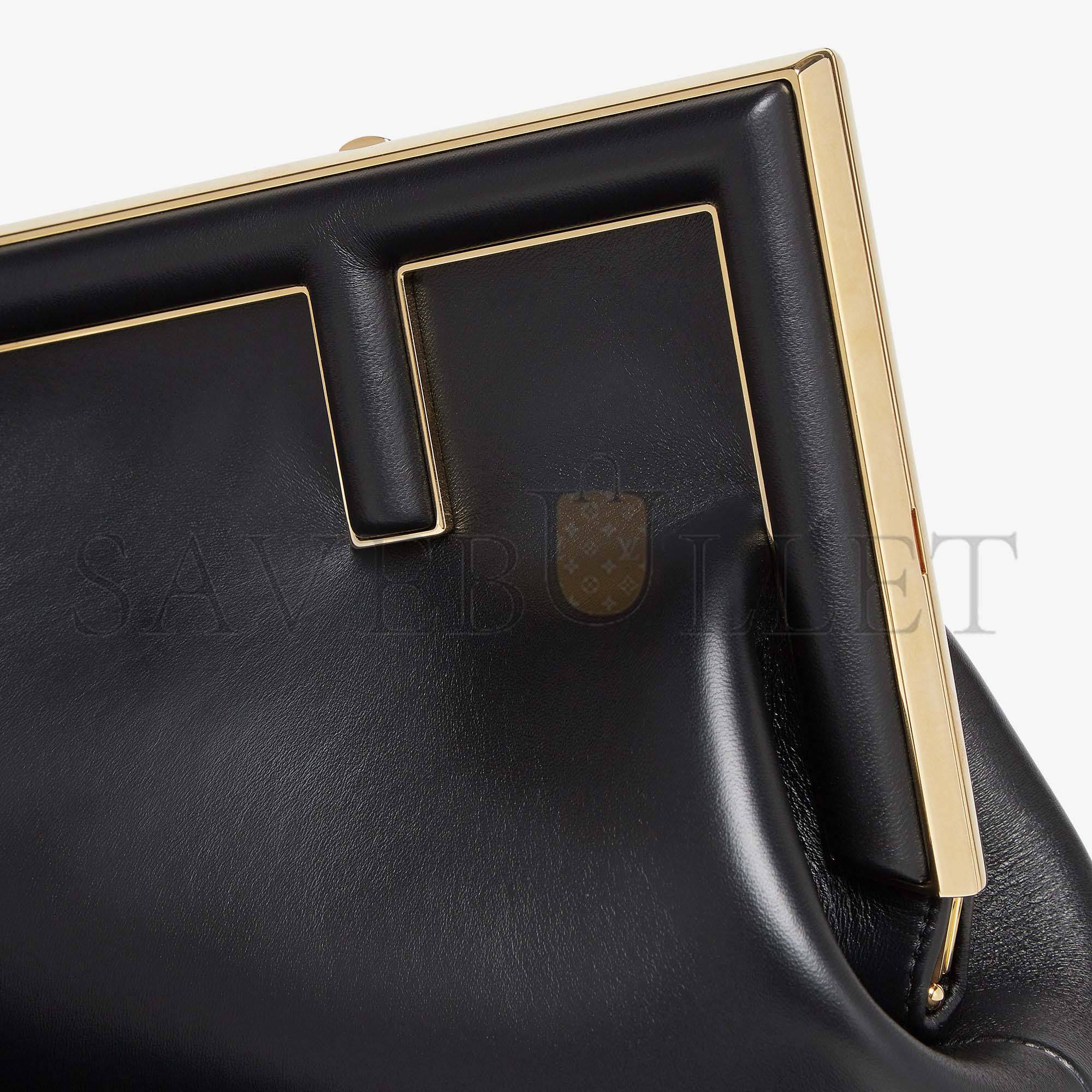 FENDI FIRST MIDI - BLACK LEATHER BAG 8BP137ABVEF0KUR (32.5*23.5*15cm)