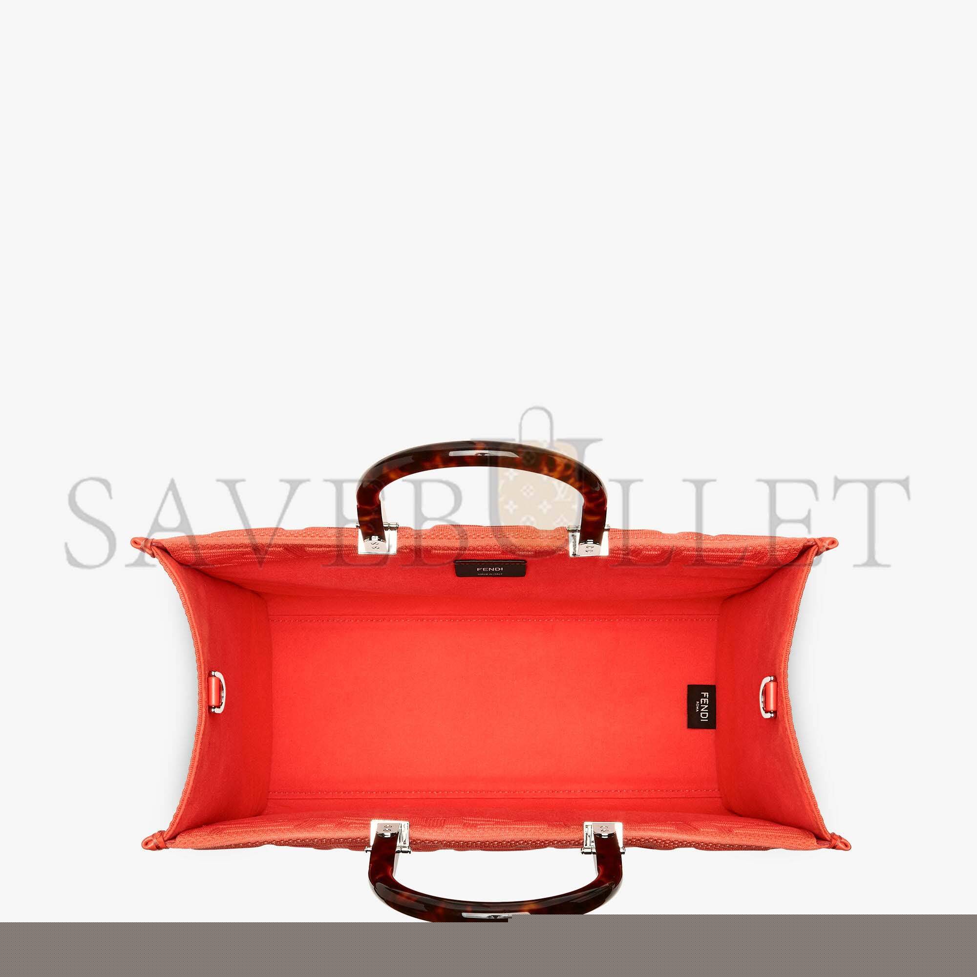 FENDI SUNSHINE MEDIUM - RED FF FABRIC SHOPPER 8BH386AHWCF0PG3 (35*31*17cm)