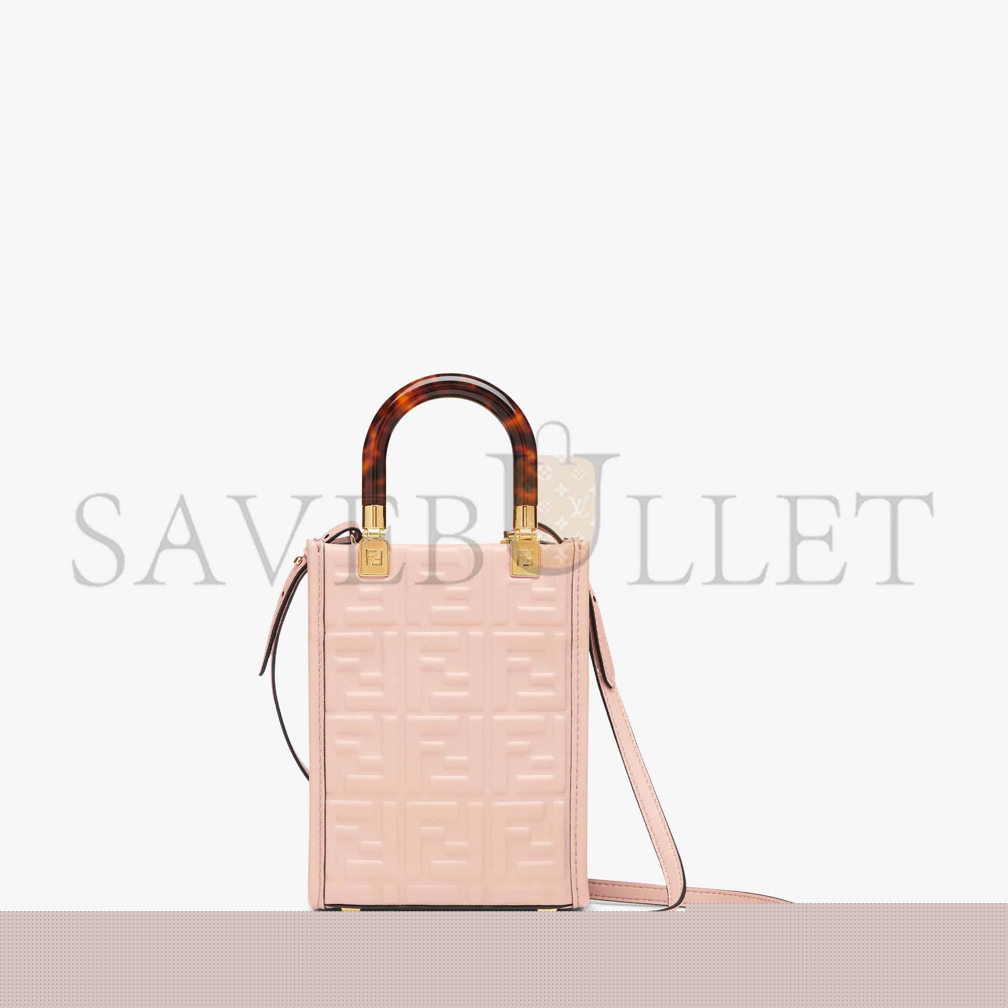 FENDI MINI SUNSHINE SHOPPER - PINK LEATHER MINI-BAG 8BS051AMCIF0J2F (18*13*6.5cm)